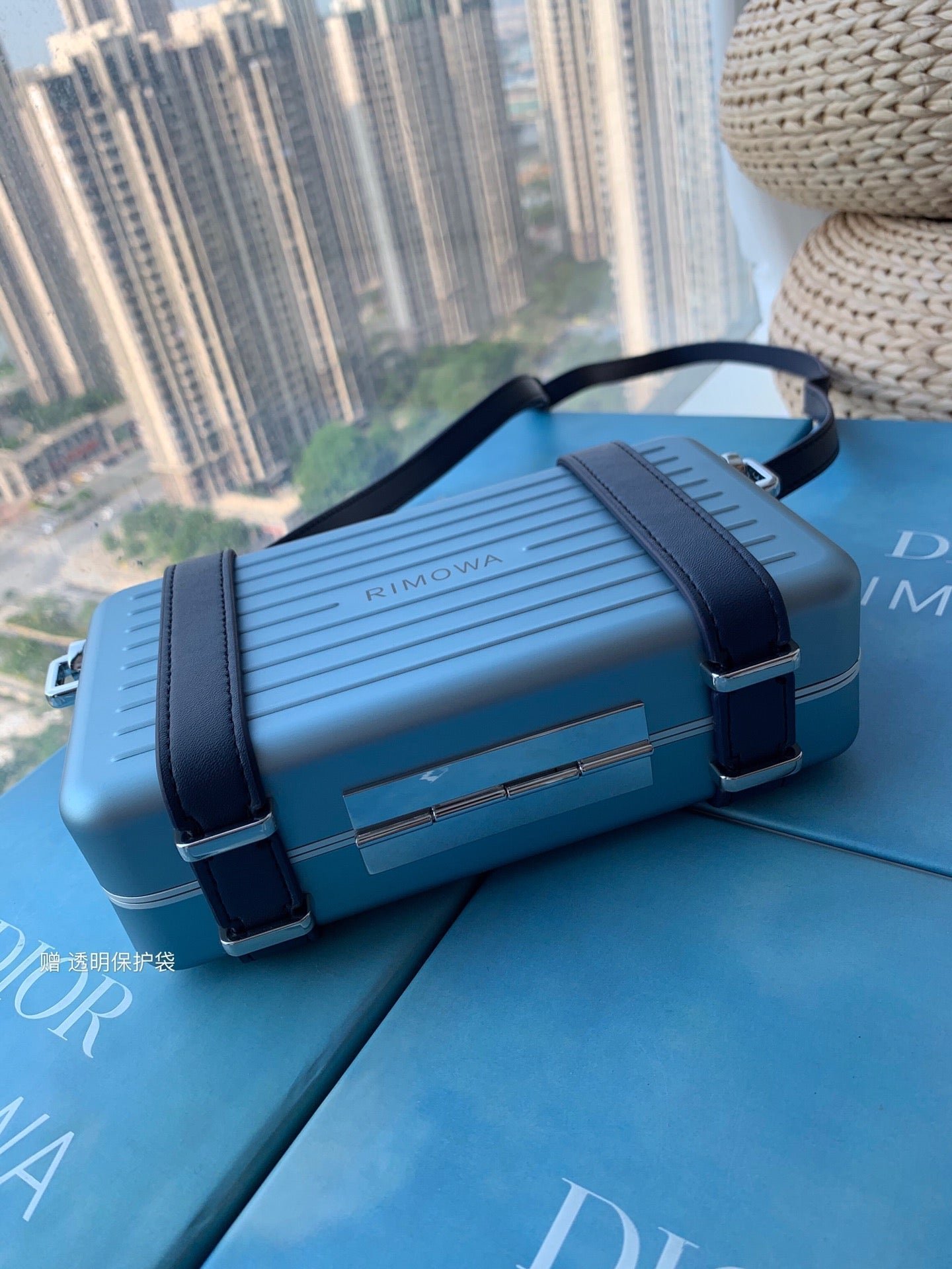 Alternative view of Dior Rimowa 20 Cobalt Blue Aluminum Bag