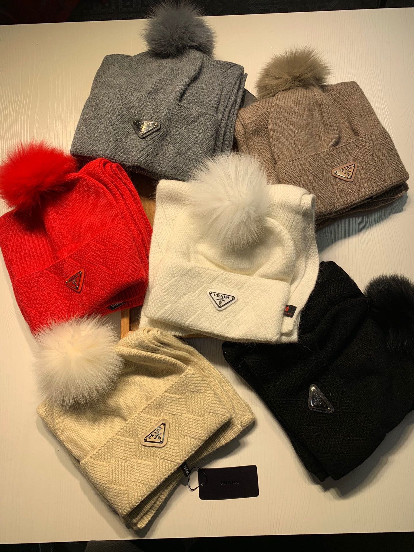 Prada Style Grey Pom Pom Knit Set - Image 9