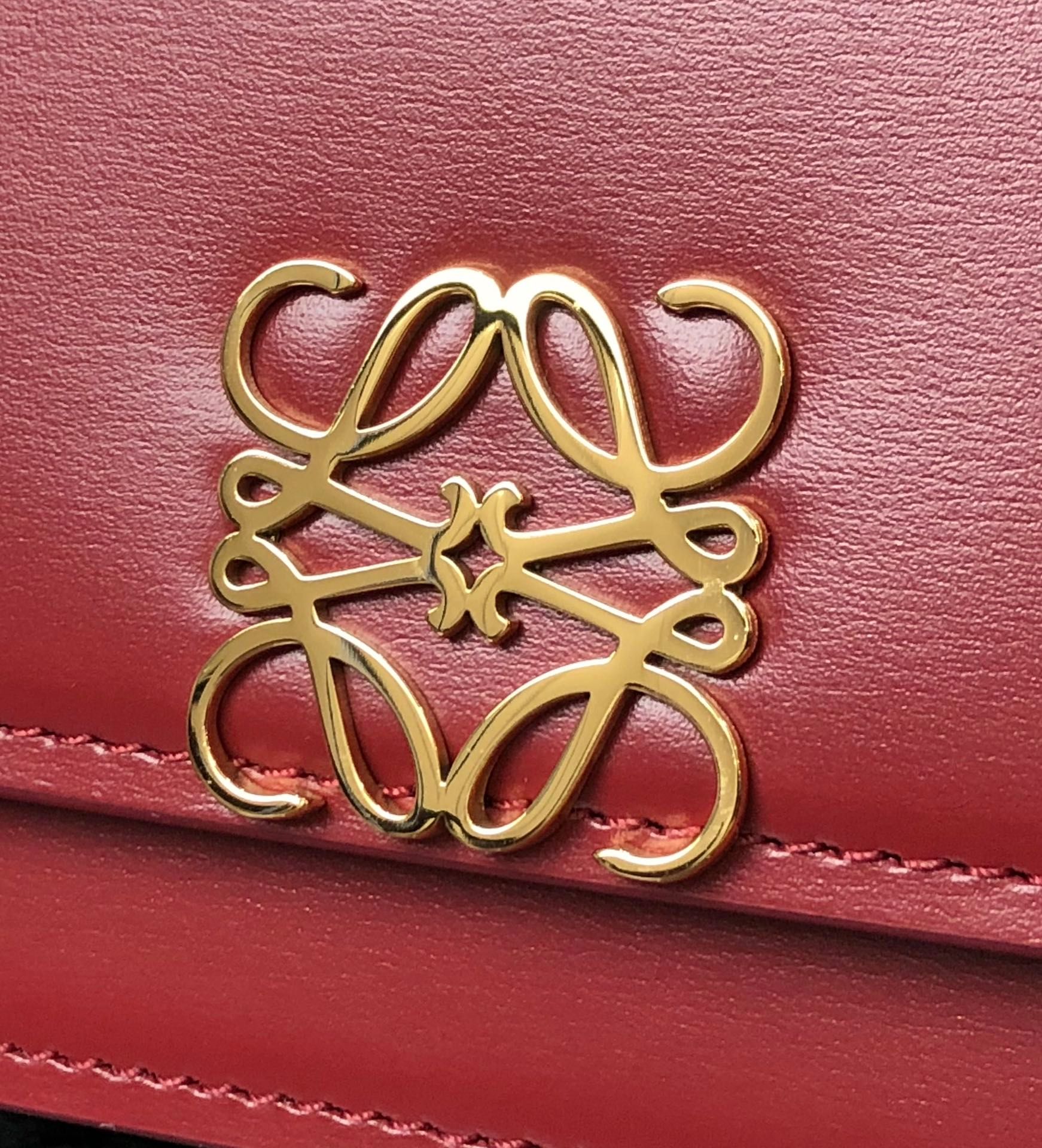 LOE GOYA BAG 18 IN CHERRY RED SILK CALFSKIN - Image 5