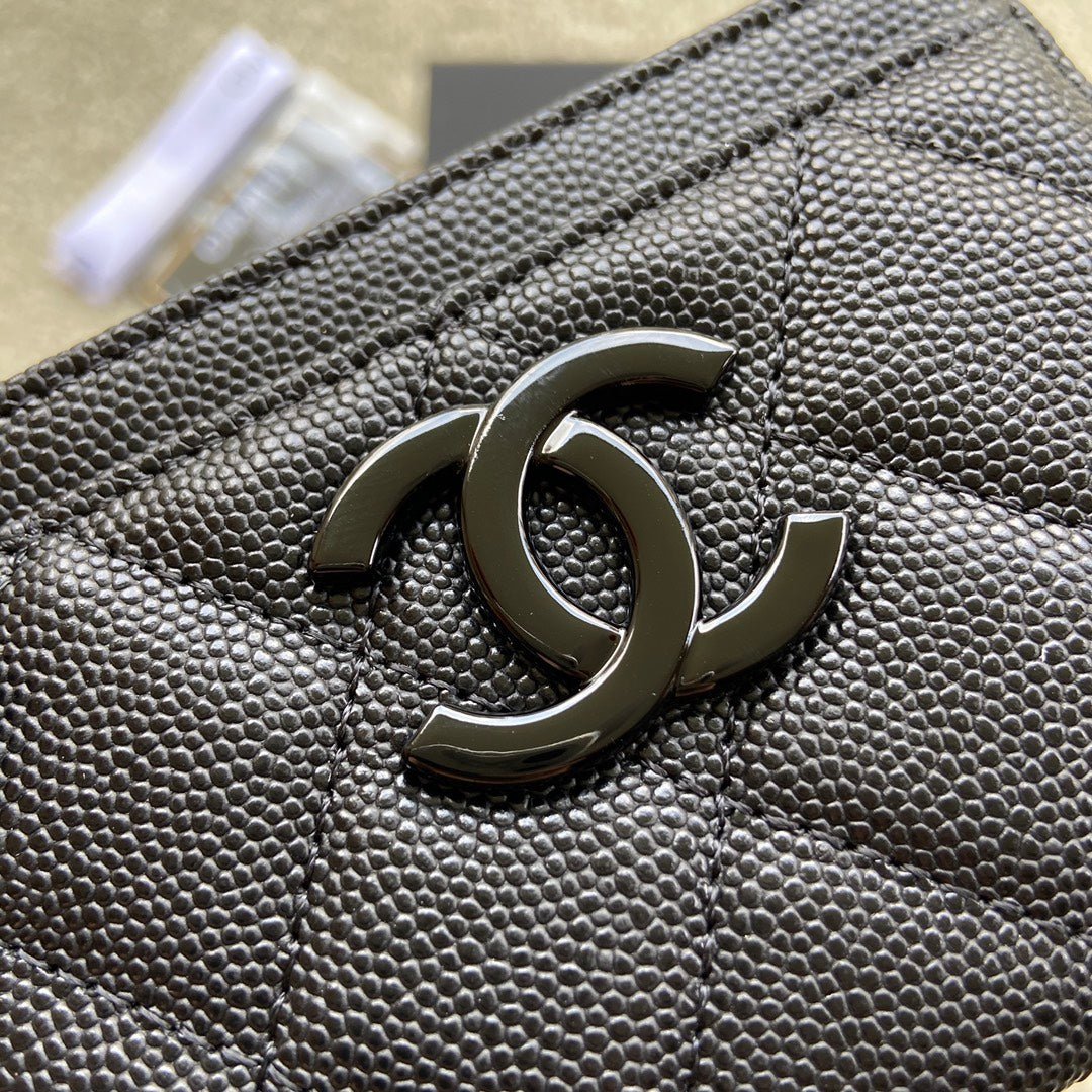cc card holder 11cm black caviar black hardware - Image 8