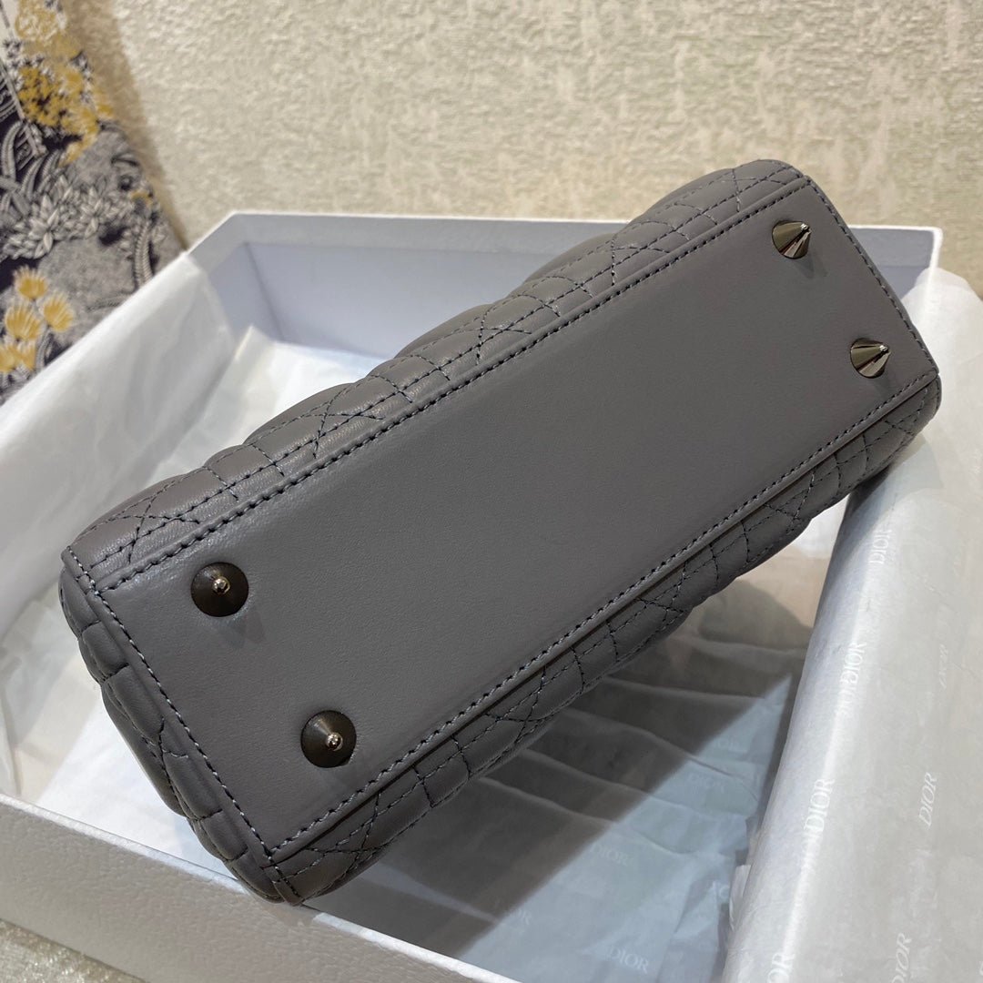Alternative view of Dior Lady Small Gray Lambskin Silver Hardware Bag