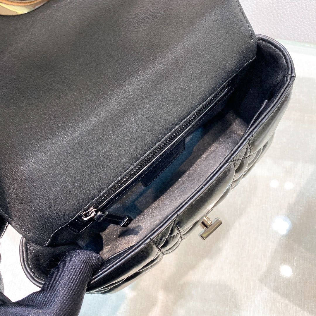 Dior Small Caro Black Macrocannage Calfskin Bag - Image 3