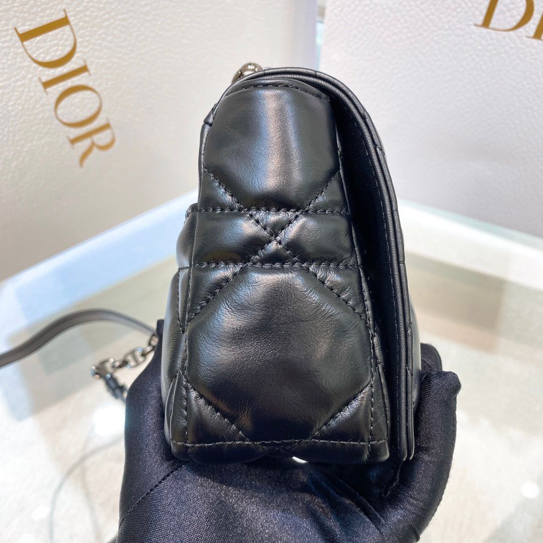 Dior Small Caro Black Macrocannage Calfskin Bag - Image 7
