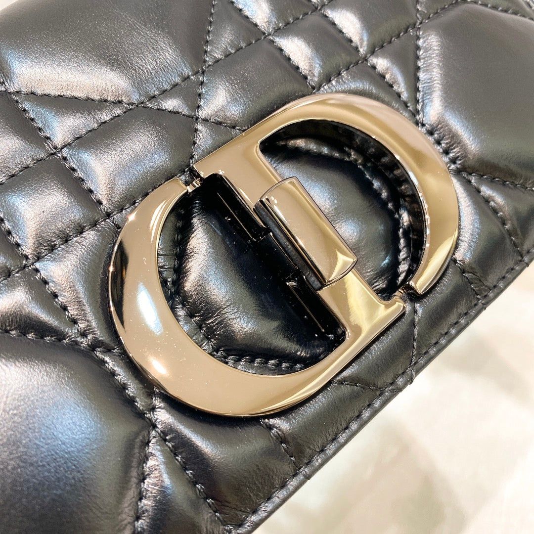 Dior Small Caro Black Macrocannage Calfskin Bag - Image 9