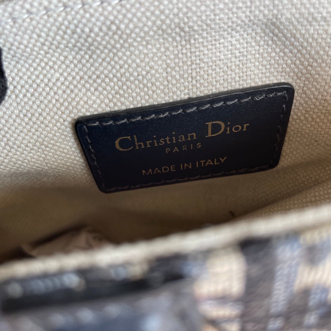 Dior Saddle 19 Blue Vintage Oblique Logo Canvas Bag - Image 8