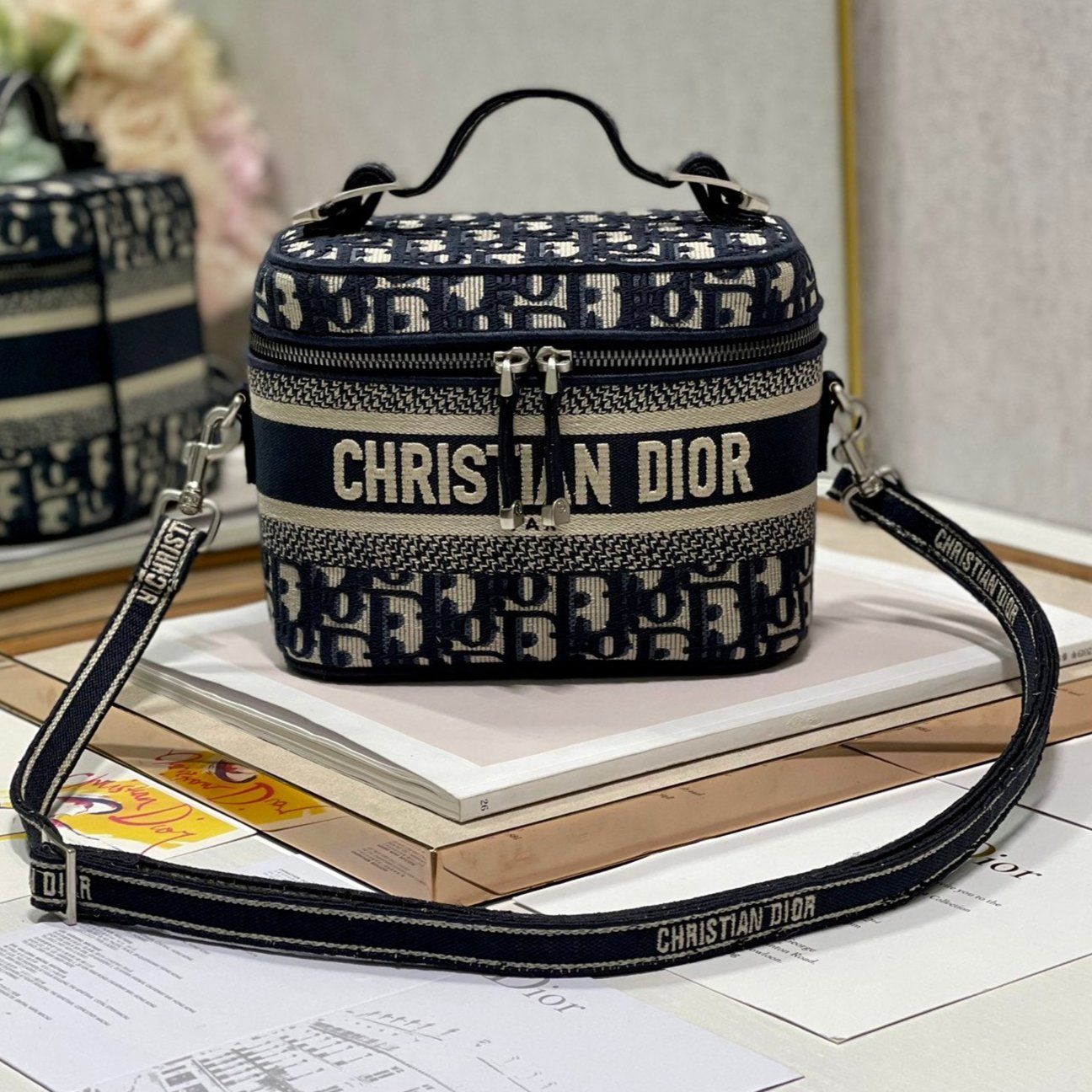 Dior Vanity Series Black Oblique Jacquard Bag