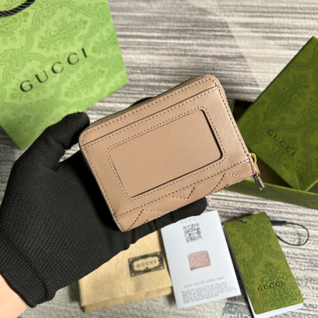 Alternative view of GUCCI MARMONT MINI 11 WALLET BEIGE CALFSKIN