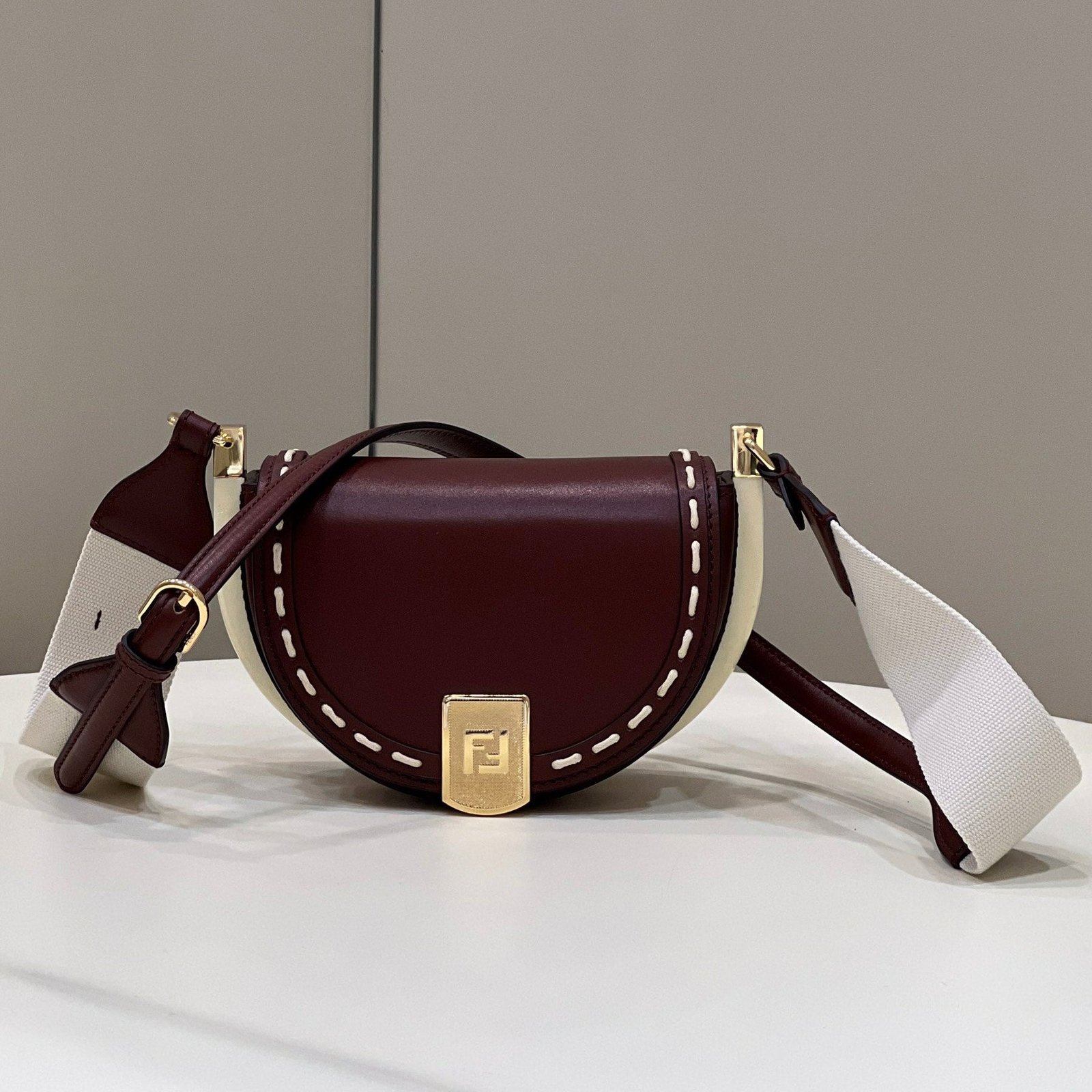 Fendi Moonlight 19 Wine Red Smooth Calfskin