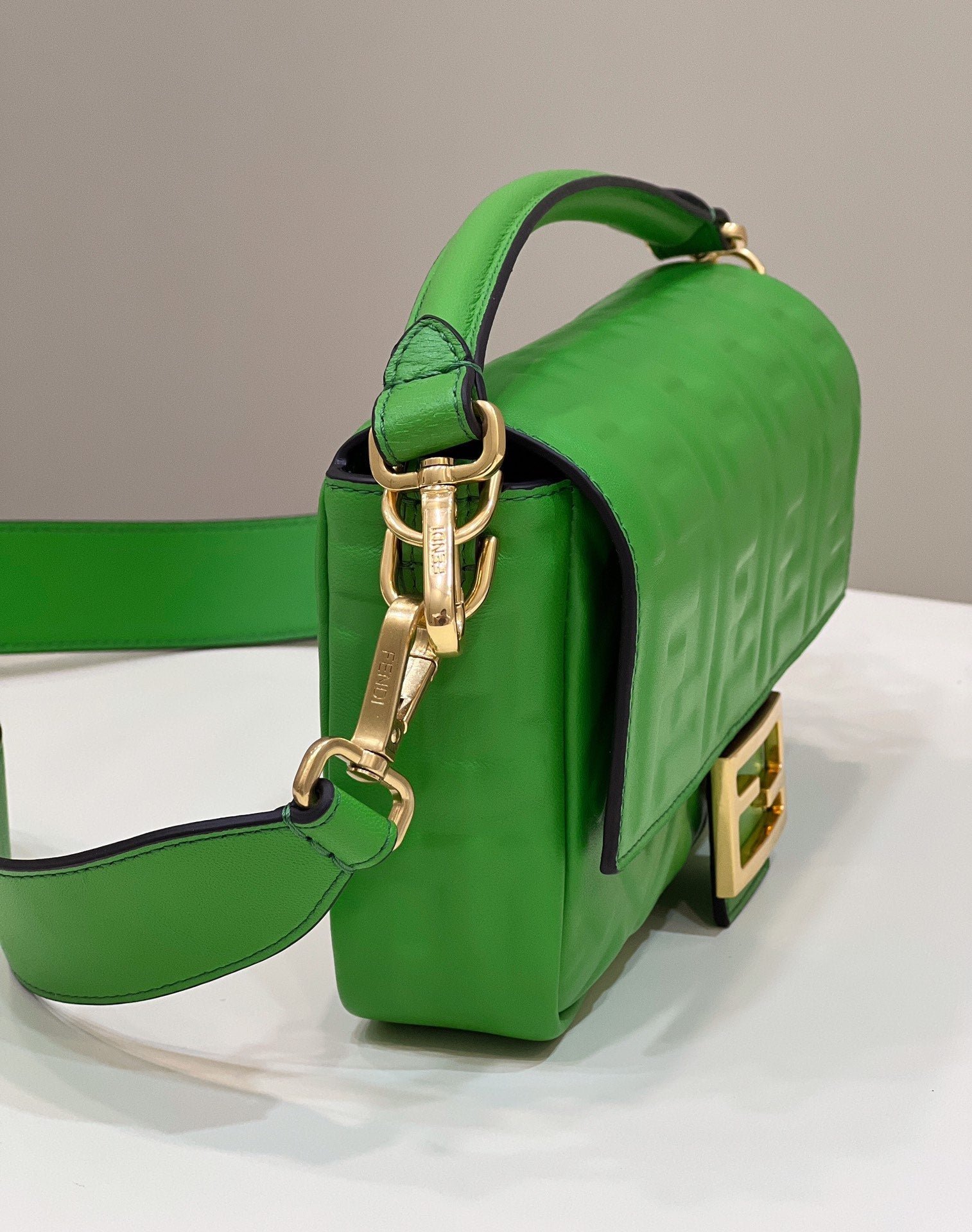Alternative view of Fendi Baguette 27 Emerald Green Soft Lambskin
