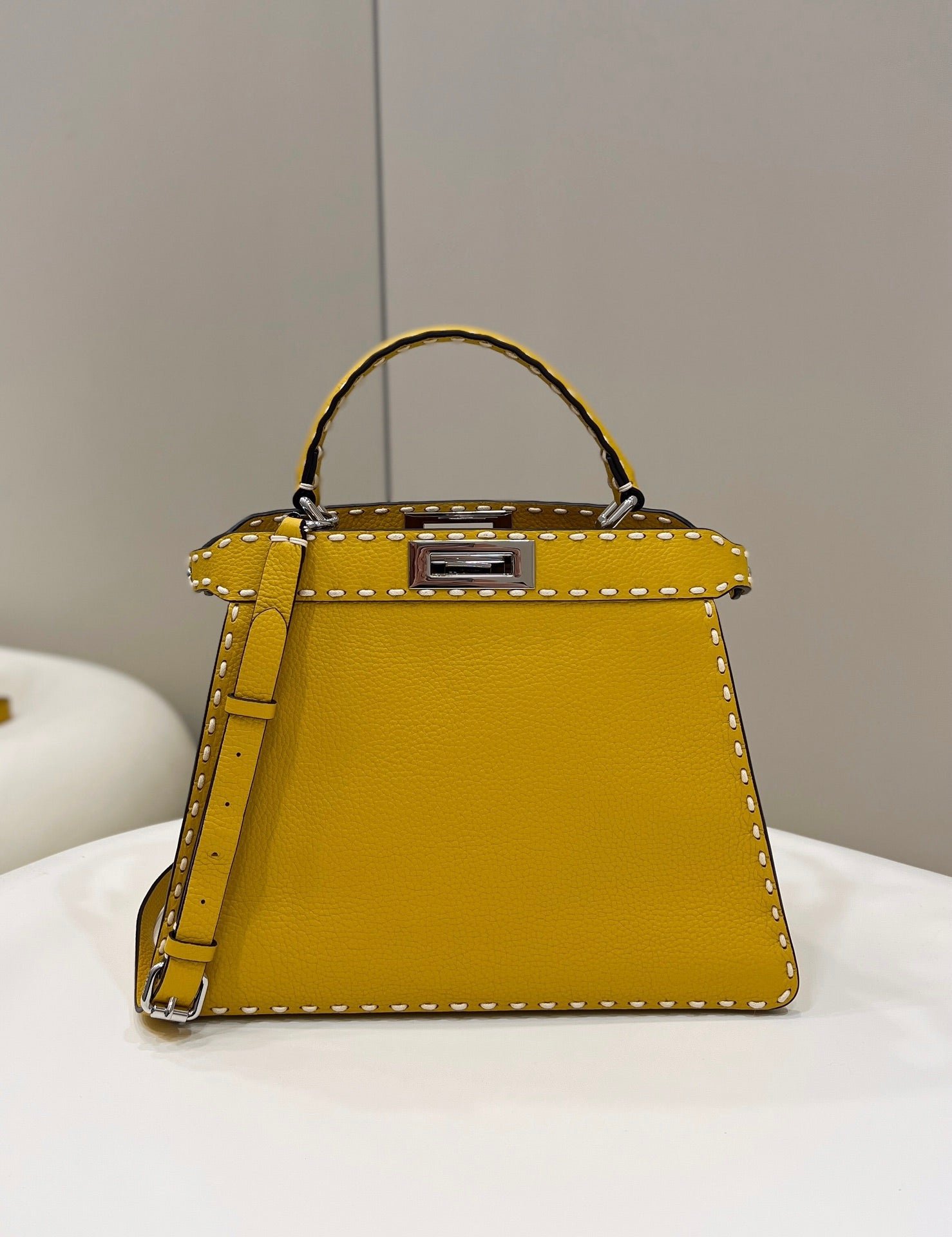 Alternative view of Fendi Peekaboo Iseeu 33cm Yellow Grained Calfskin