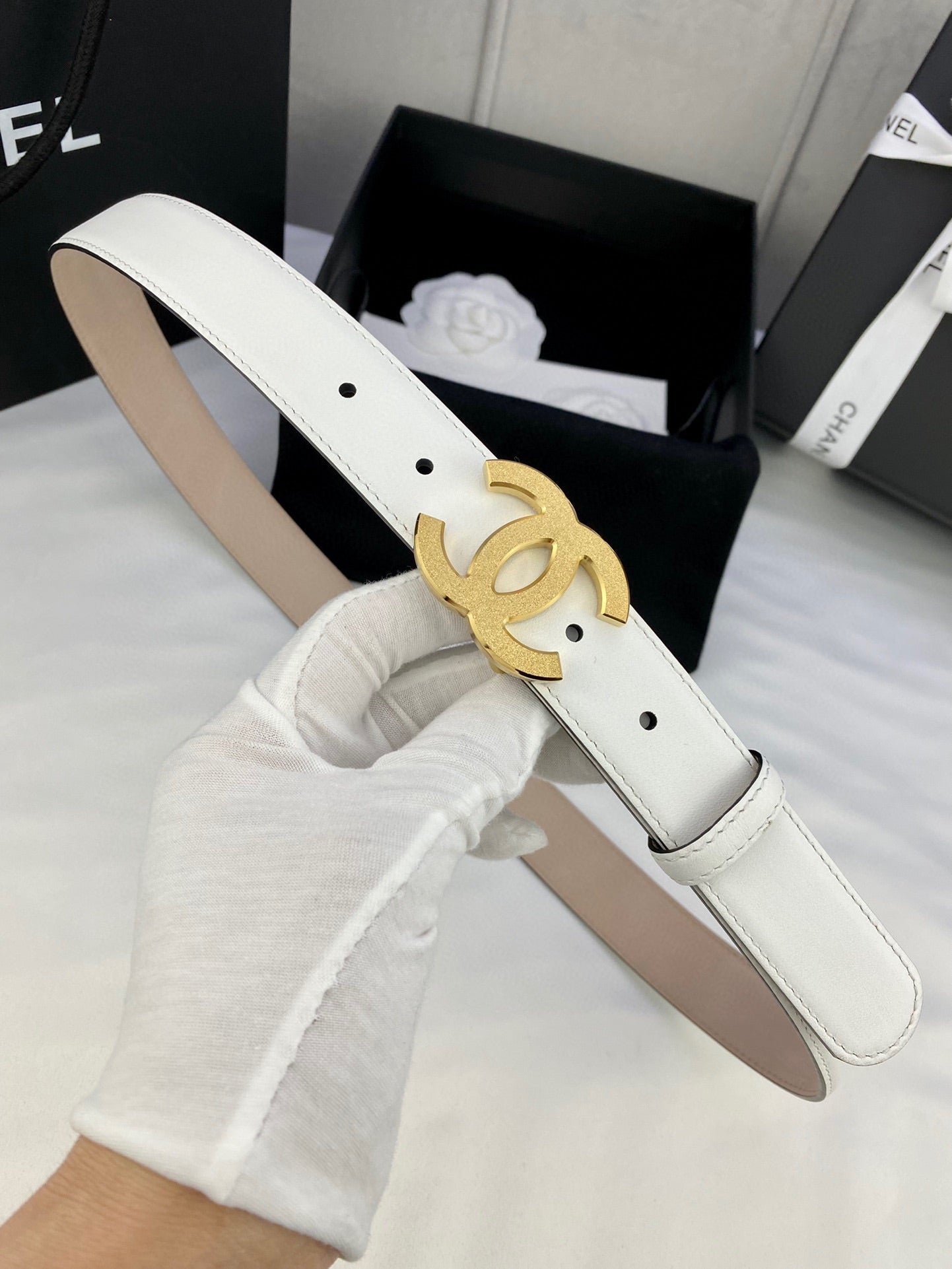 Chanel Ivory Solid Belt - Image 7