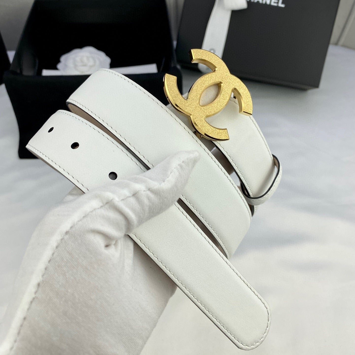 Alternative view of Chanel Ivory Solid Silver Belt