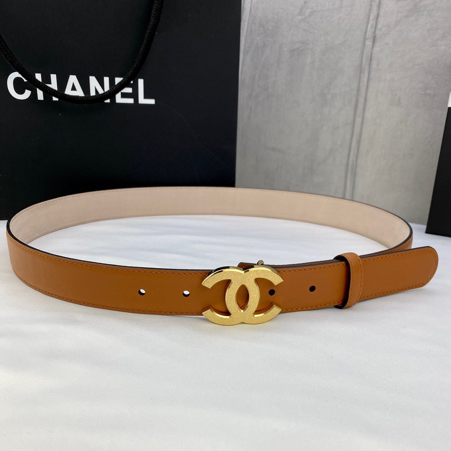 Chanel Tan Solid Gold Belt