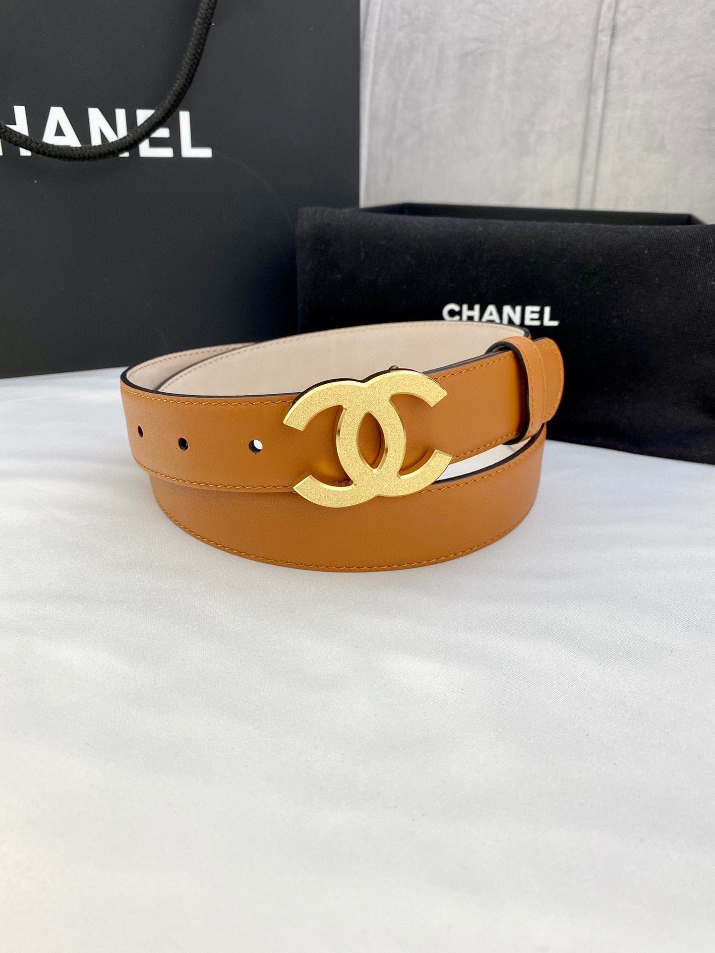 Alternative view of Chanel Tan Solid Gold Belt
