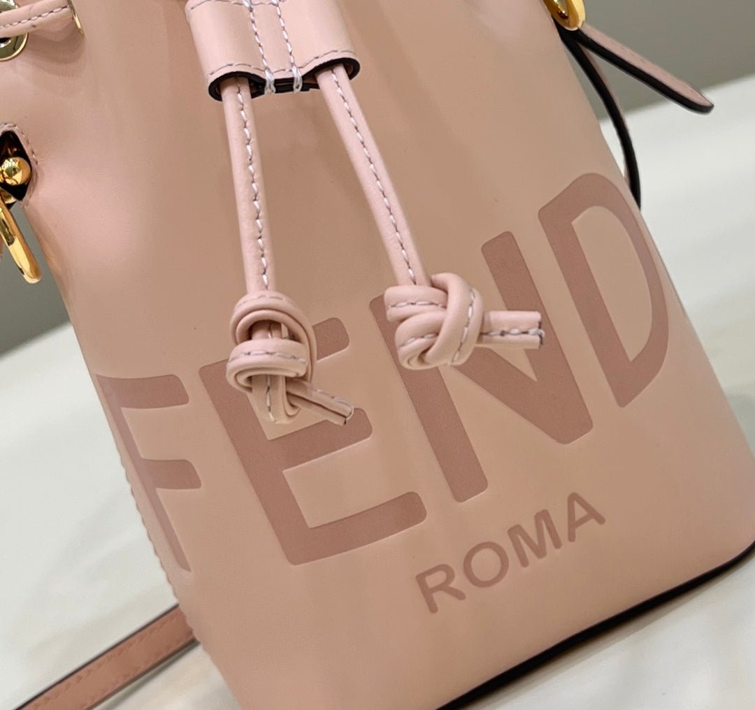Fendi Mon Tresor Mini 18 Peachy Pink Calfskin Bucket - Image 5