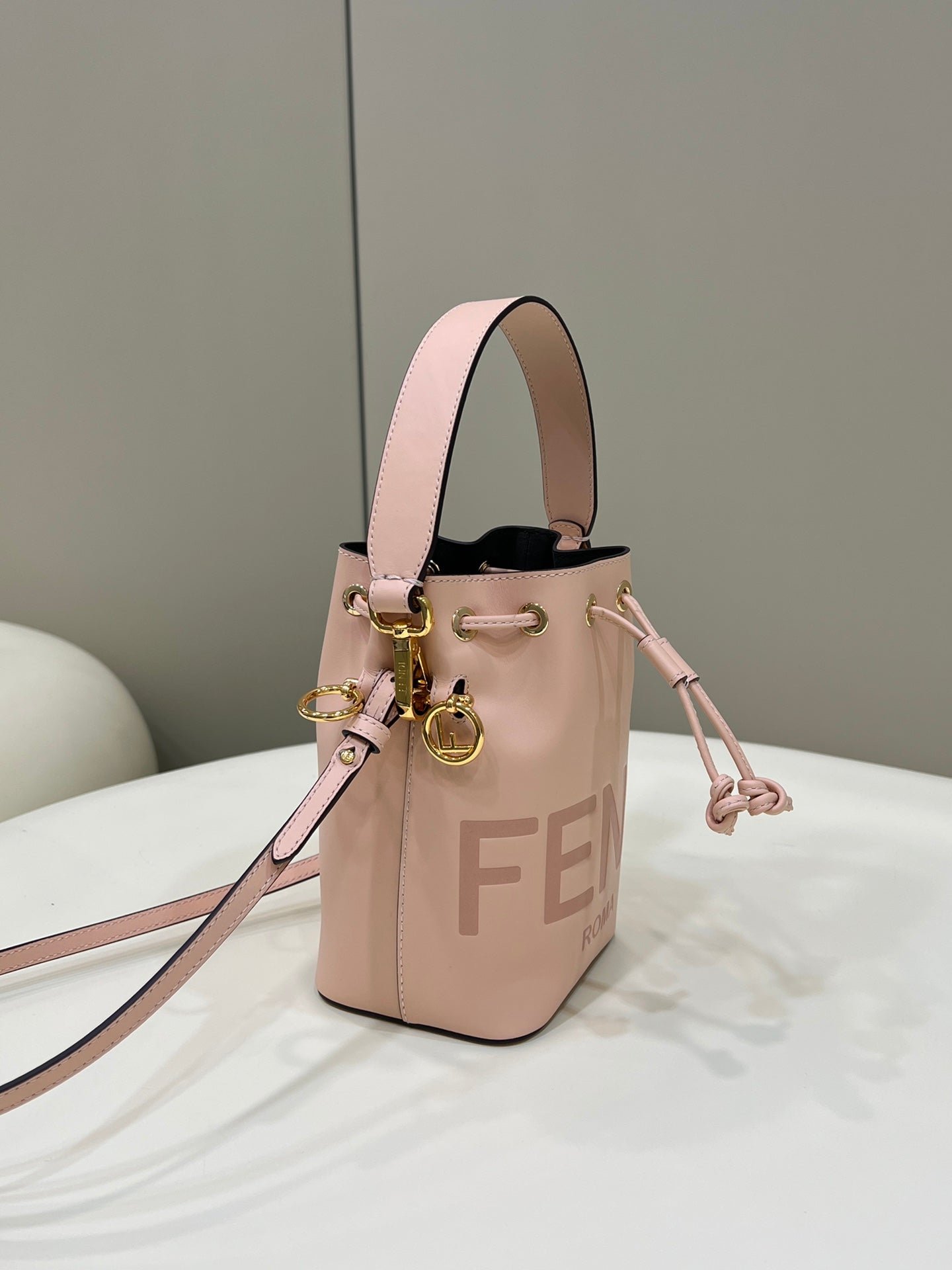Alternative view of Fendi Mon Tresor Mini 18 Peachy Pink Calfskin Bucket