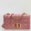 Dior Medium Caro Pink Calfskin Cannage Flap Bag