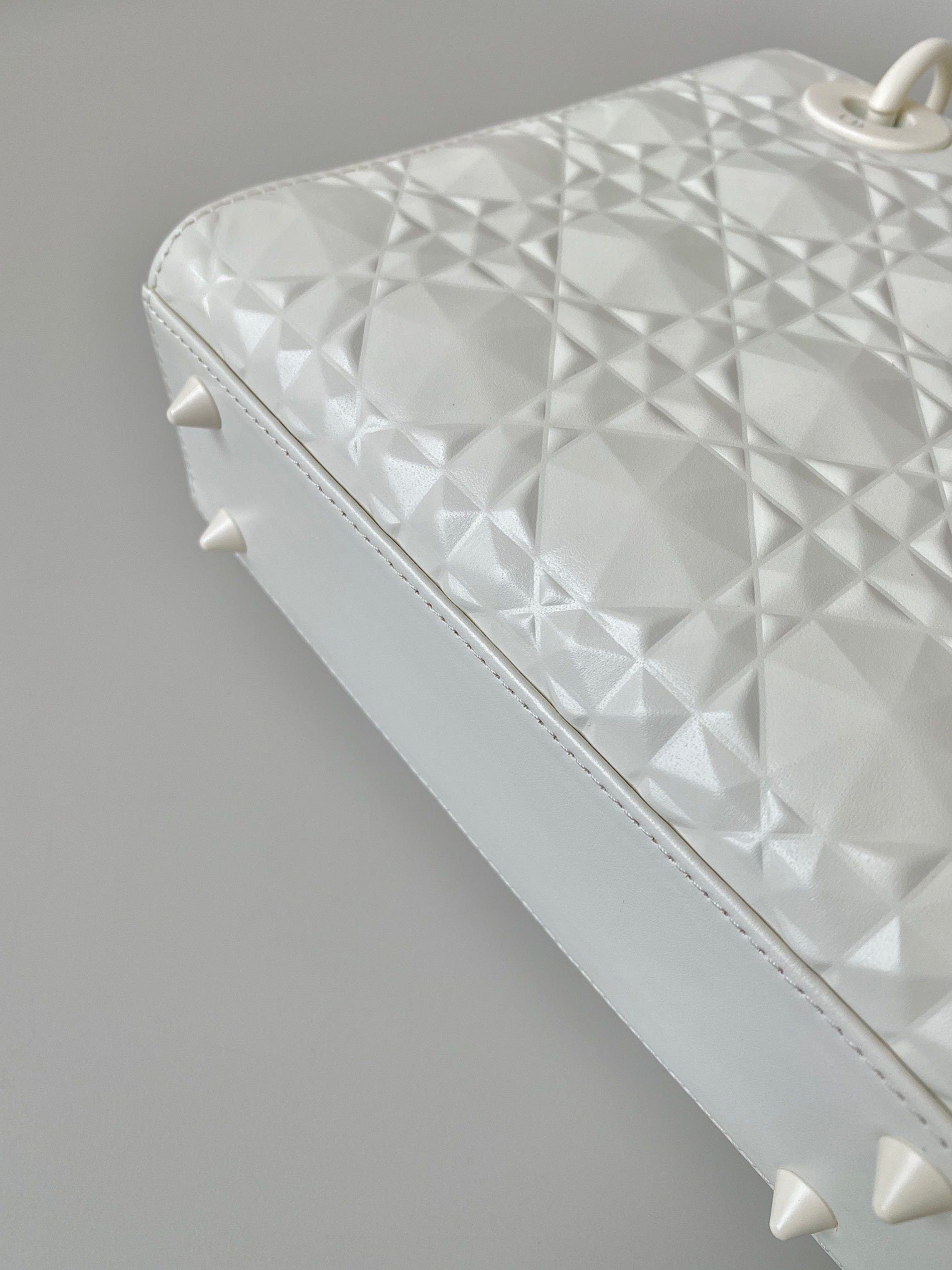 Alternative view of Dior Lady Series White Cannage Lambskin  Bag