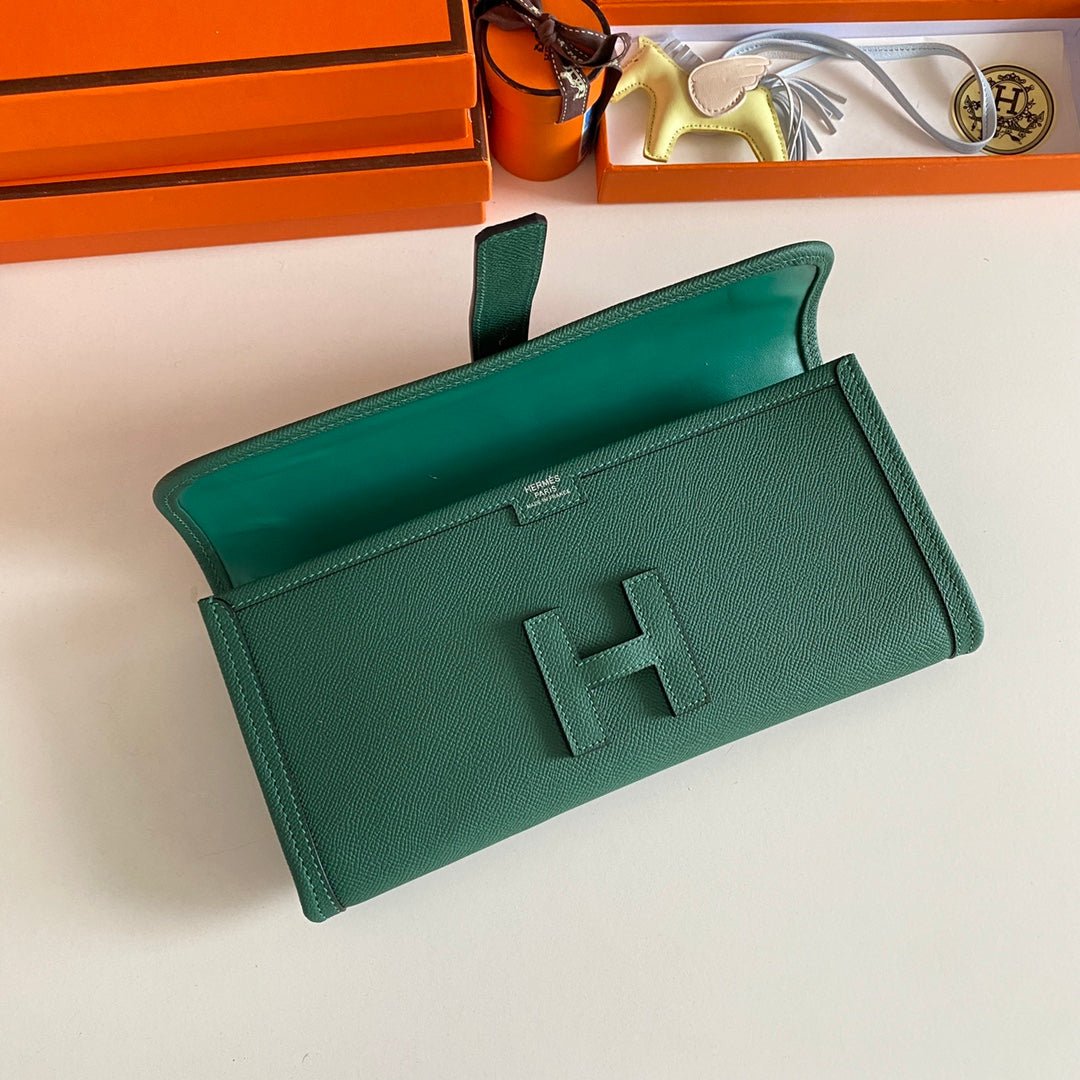 HERMES JIGE ELAN 29 CLUTCH IN FOREST GREEN CALFSKIN - Image 3