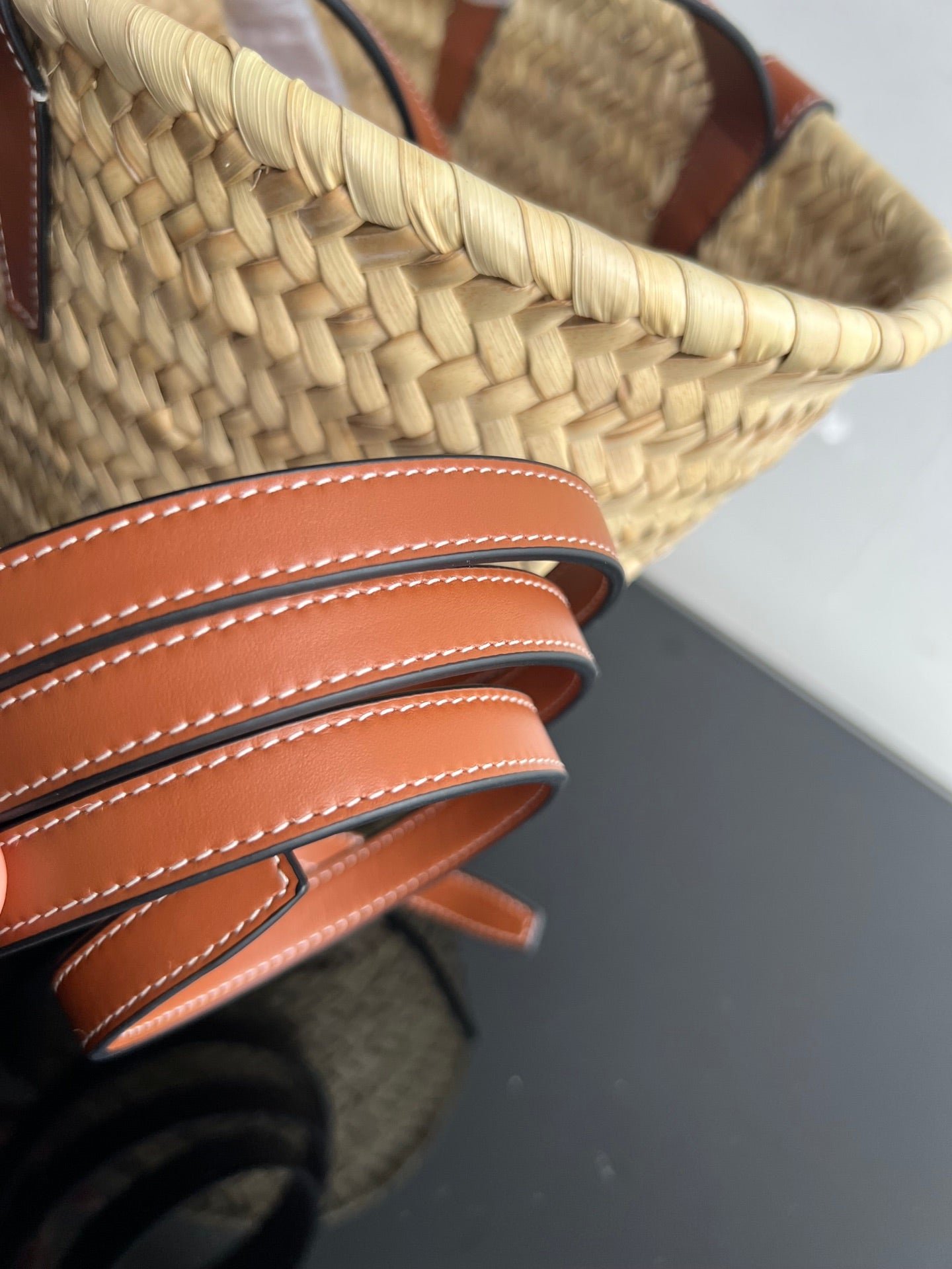 Celine Triomphe 35 Raffia Tote Bag - Image 9