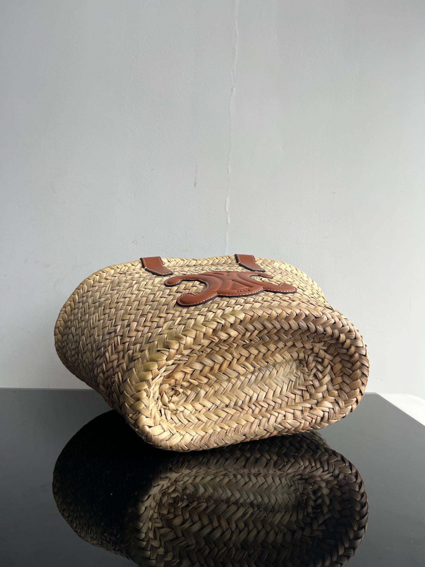 Celine Triomphe 35 Raffia Tote Bag - Image 5
