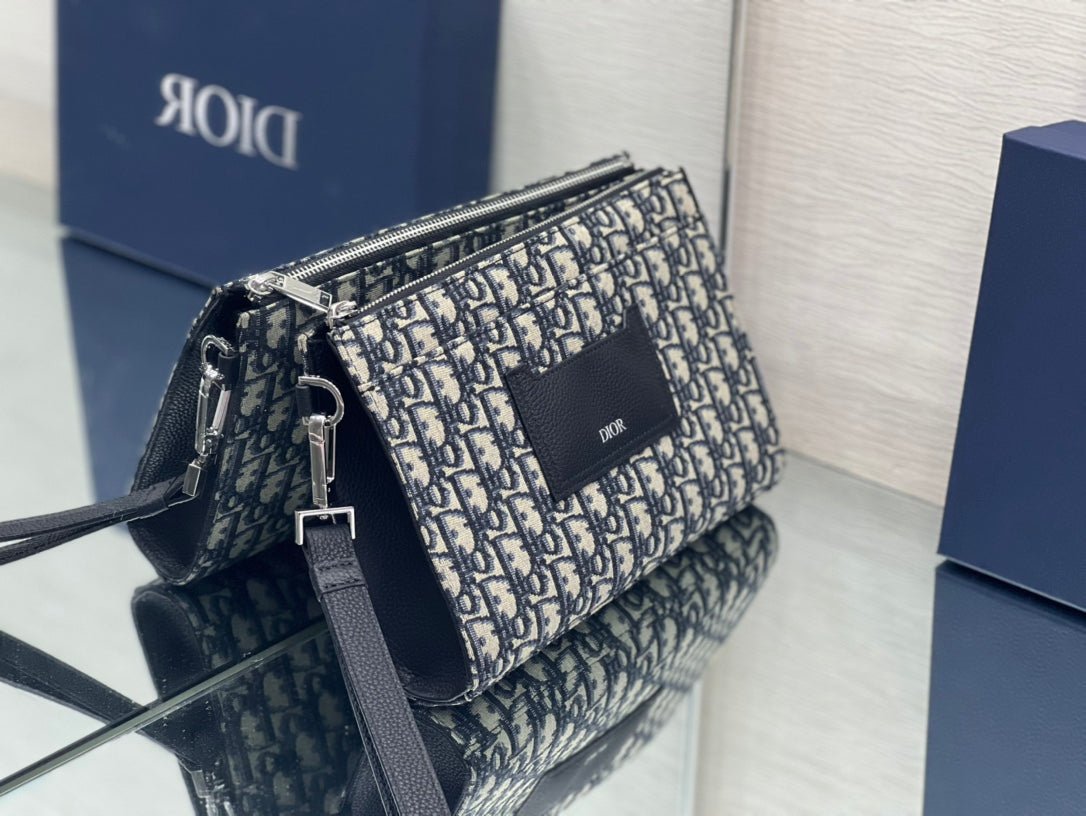 Alternative view of Dior Saddle 28 Blue Oblique Jacquard Bag