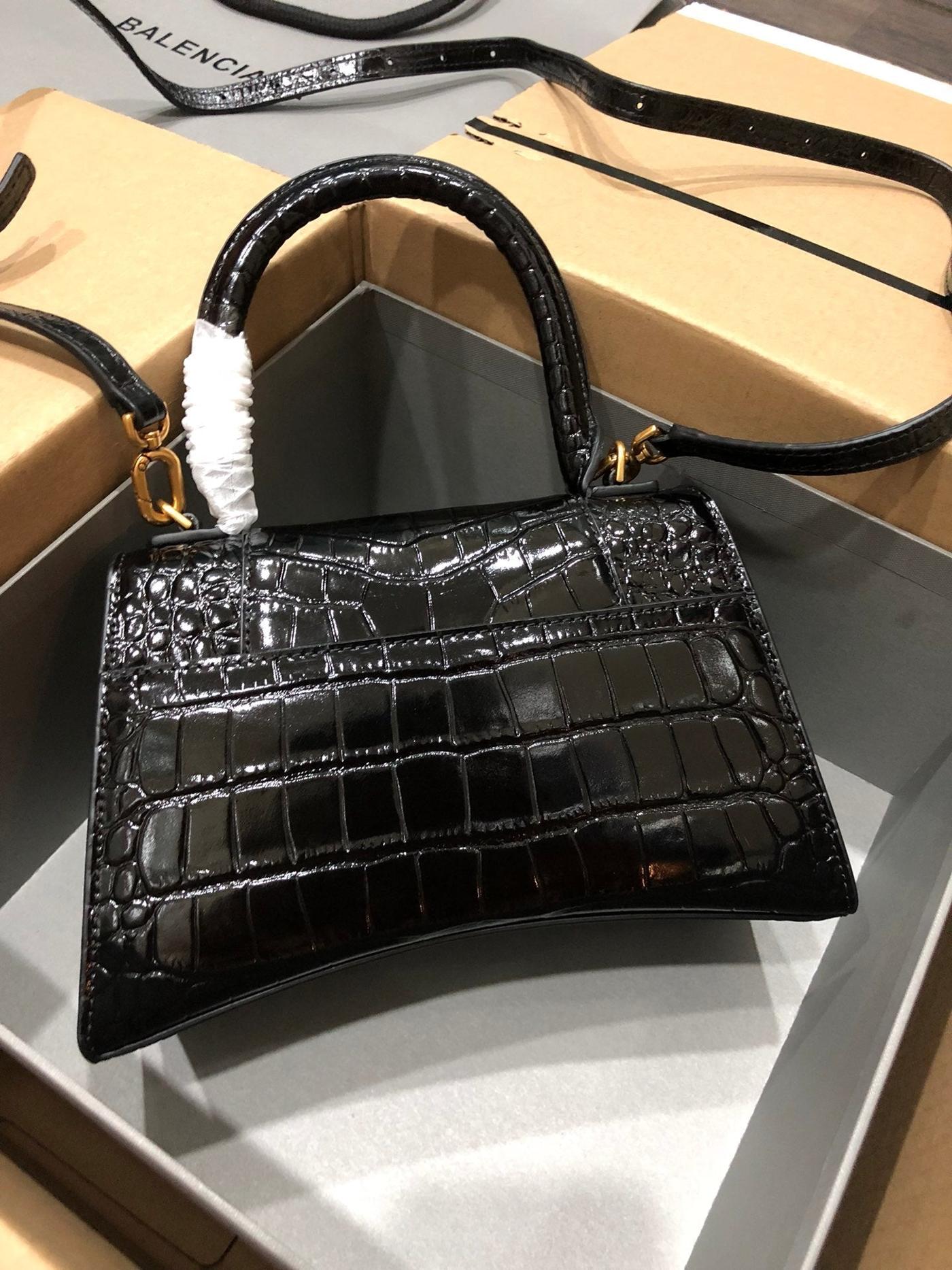 Alternative view of Balenciaga Hourglass 21cm Black Croco
