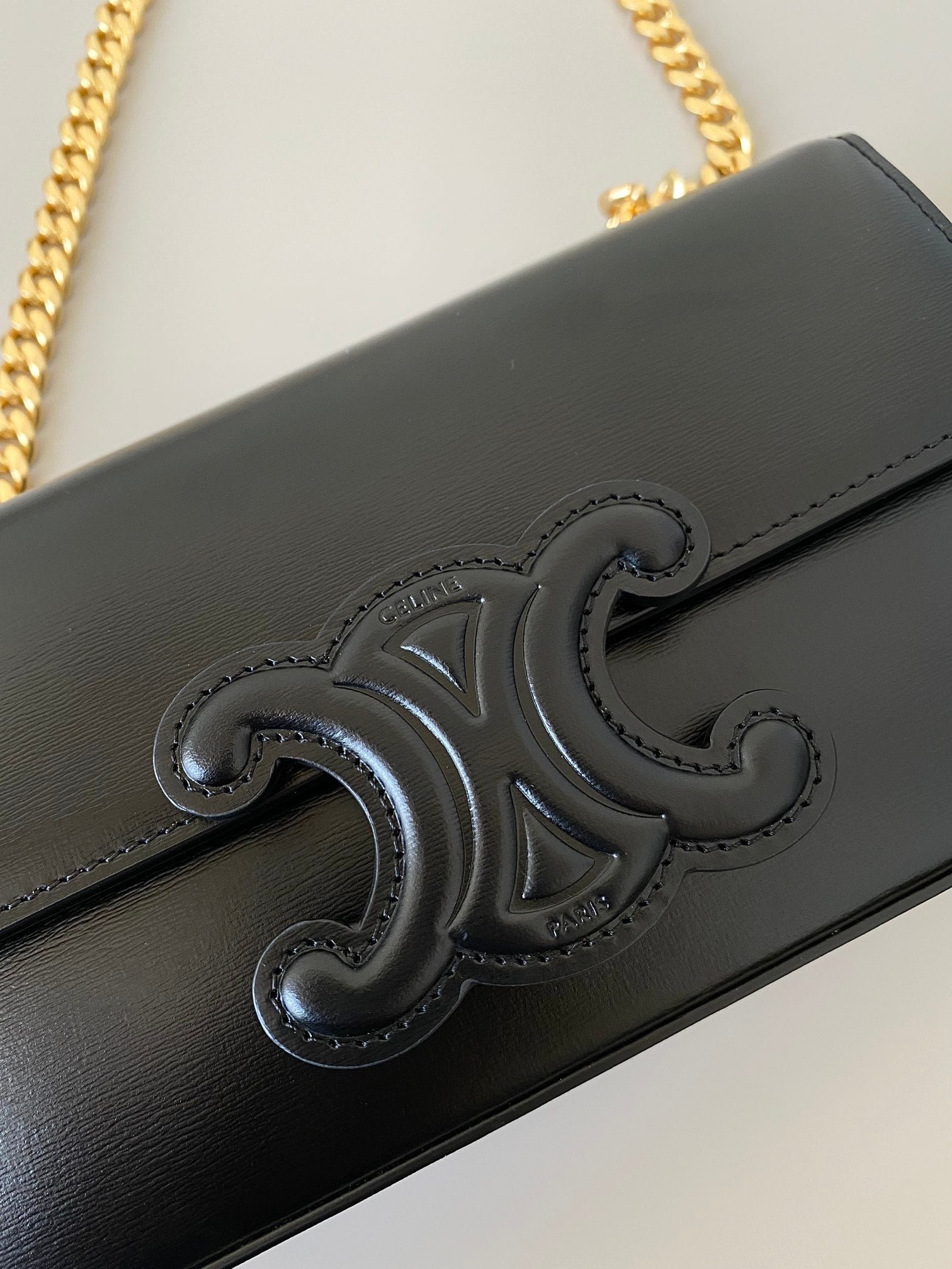 Celine Triomphe 20 Black Chain Shoulder Bag - Image 3
