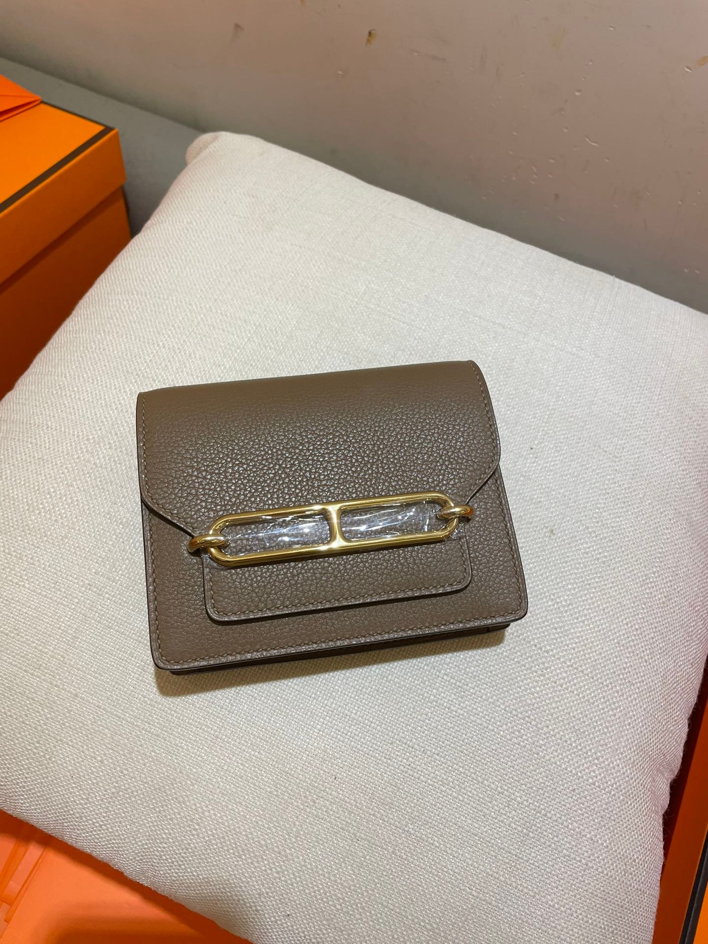 Alternative view of HERMES RoulisSlim Wallet 12.7 Brown Calfskin Ghw
