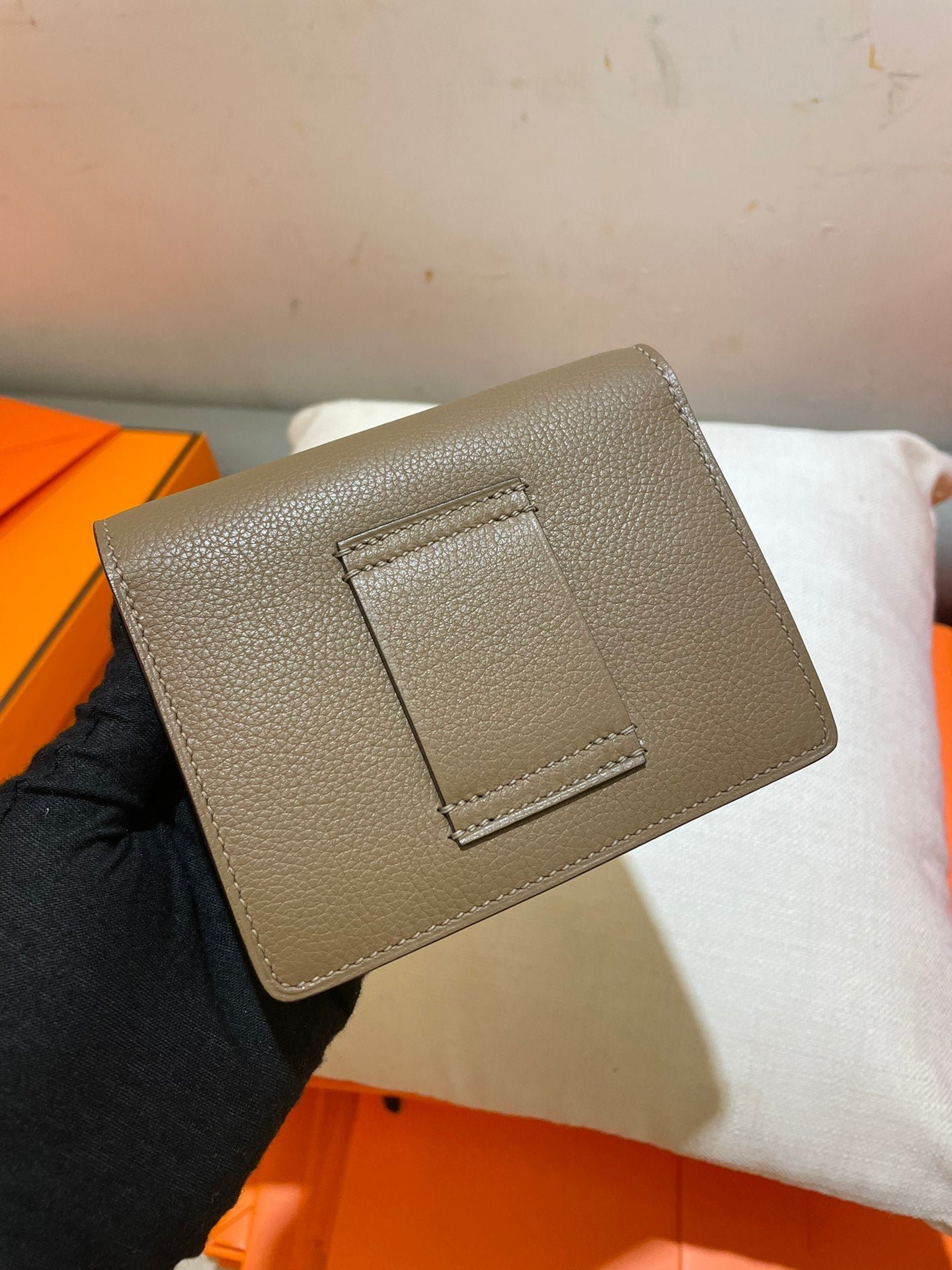 Hermès Togo Etoupe Roulis Compact Wallet - Image 3