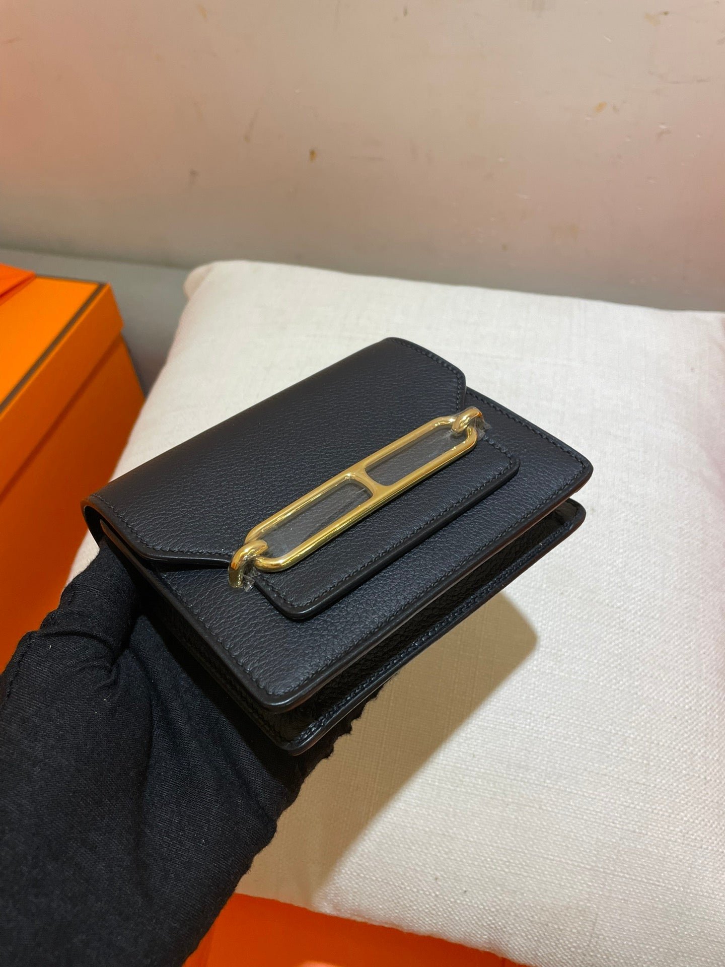 Alternative view of HERMES RoulisSlim Wallet 12.7 Black Calfskin