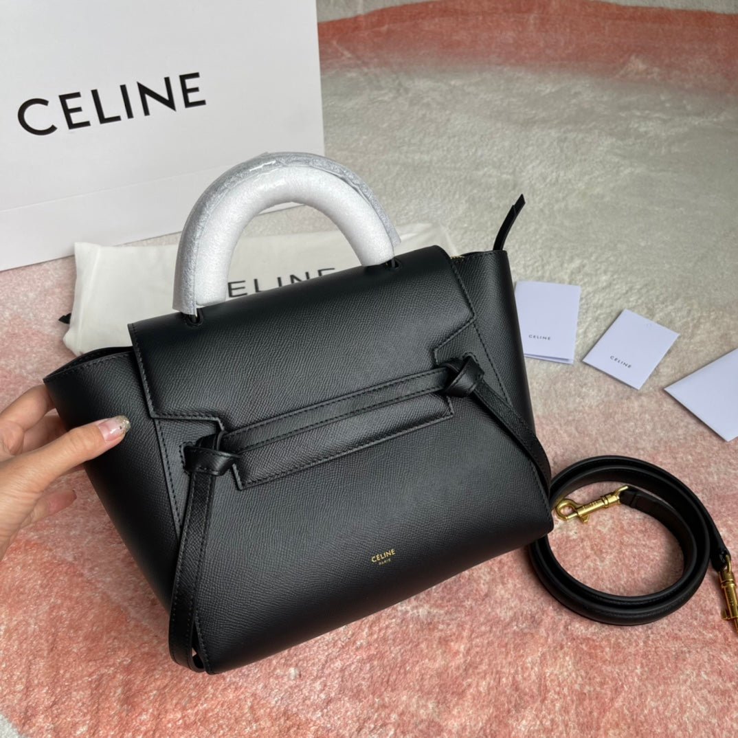 Alternative view of Celine Fish Bag 24 Black Cowhide