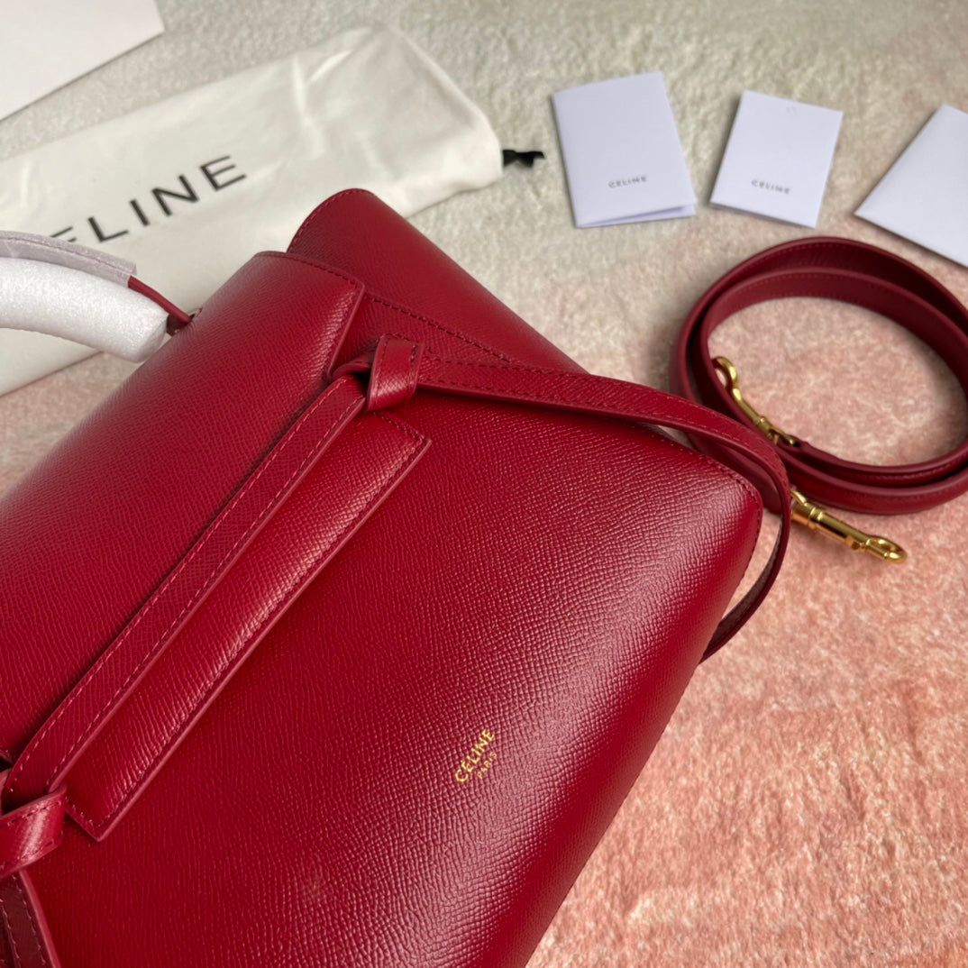Celine Fish Bag 24 Red Cowhide - Image 5