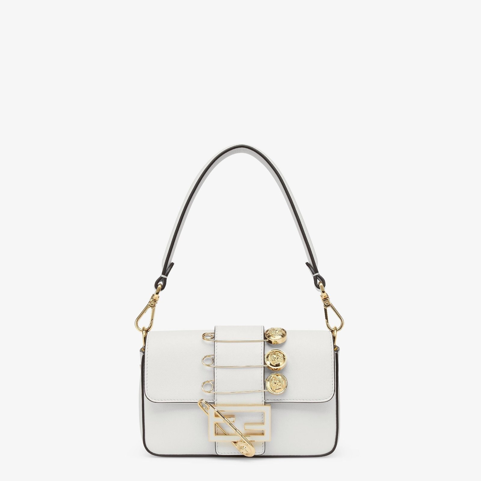 Fendi Fendace Brooch Mini 20 Baguette White