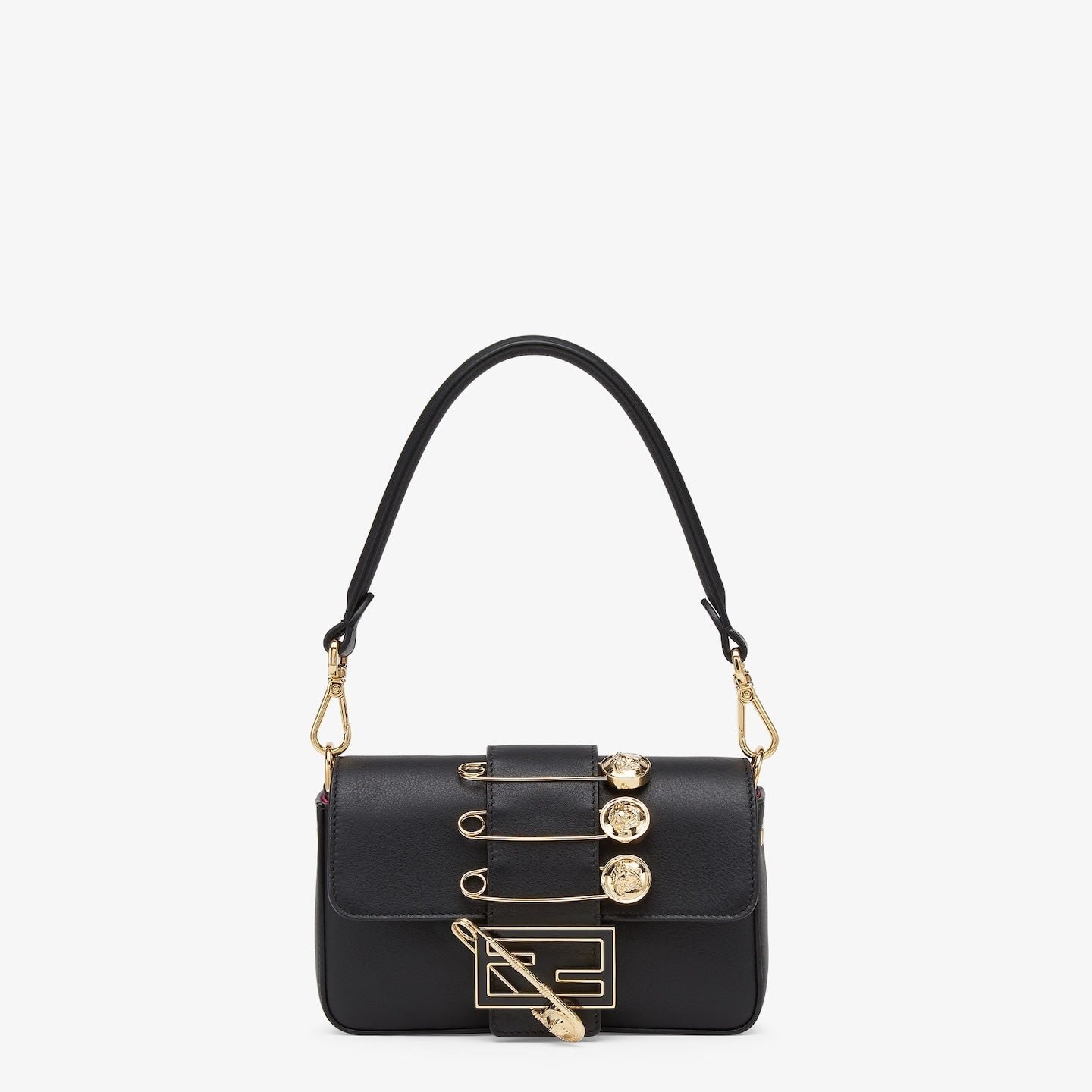 Fendi Fendace Brooch Mini 20 Baguette Black Calfskin - Image 3