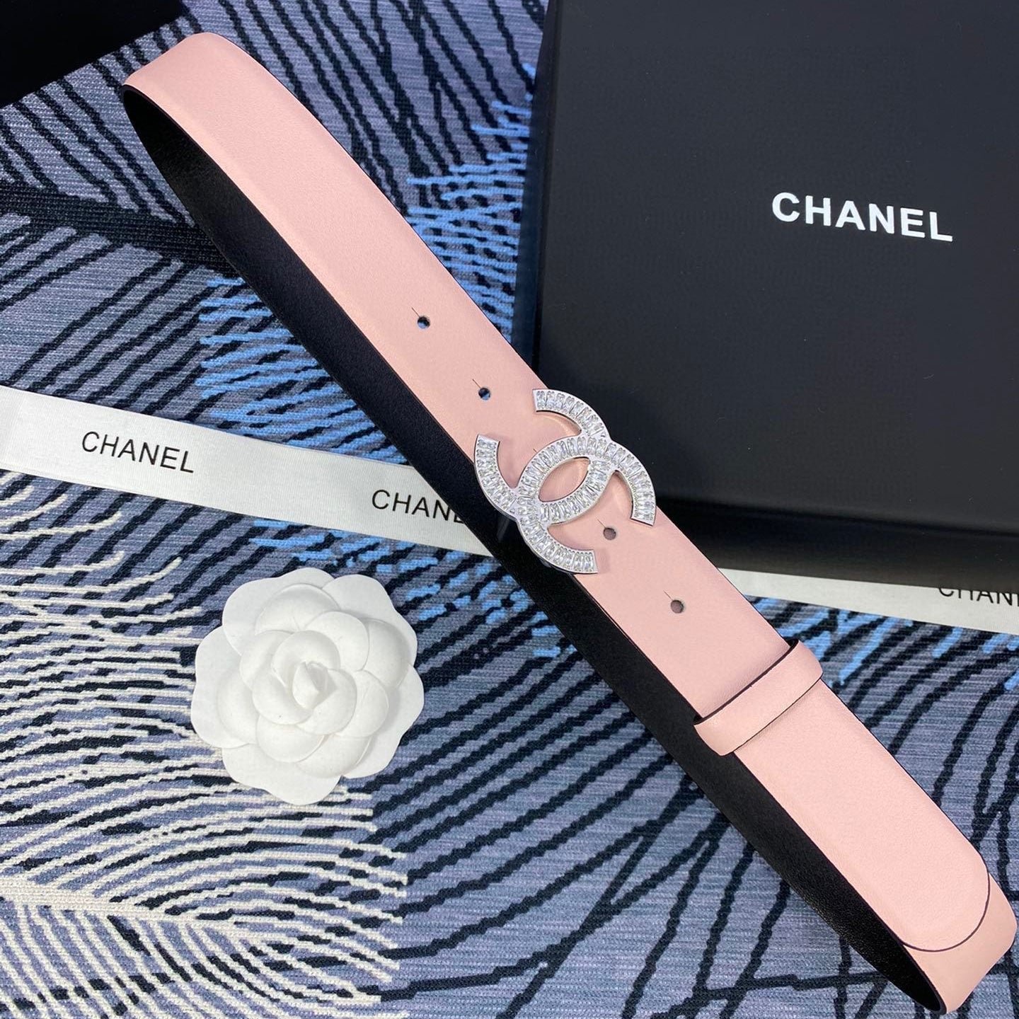 Chanel Pink Crystal CC Belt