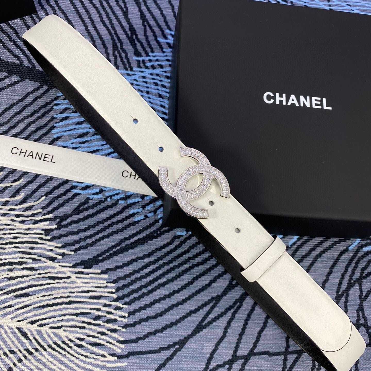 Chanel Ivory Crystal Belt
