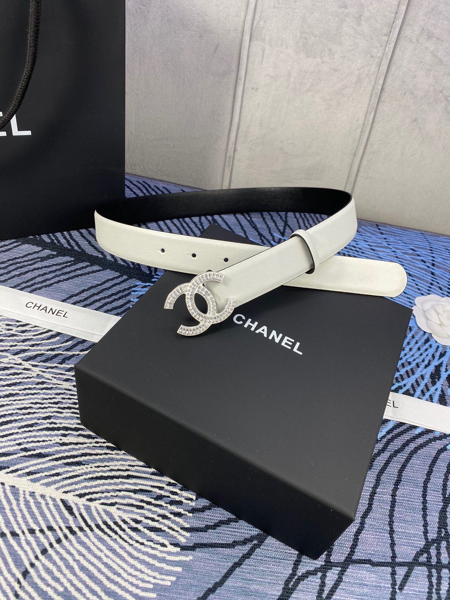 Alternative view of Chanel Ivory Crystal Belt