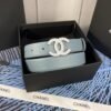 Chanel Blue Leather Crystal Belt