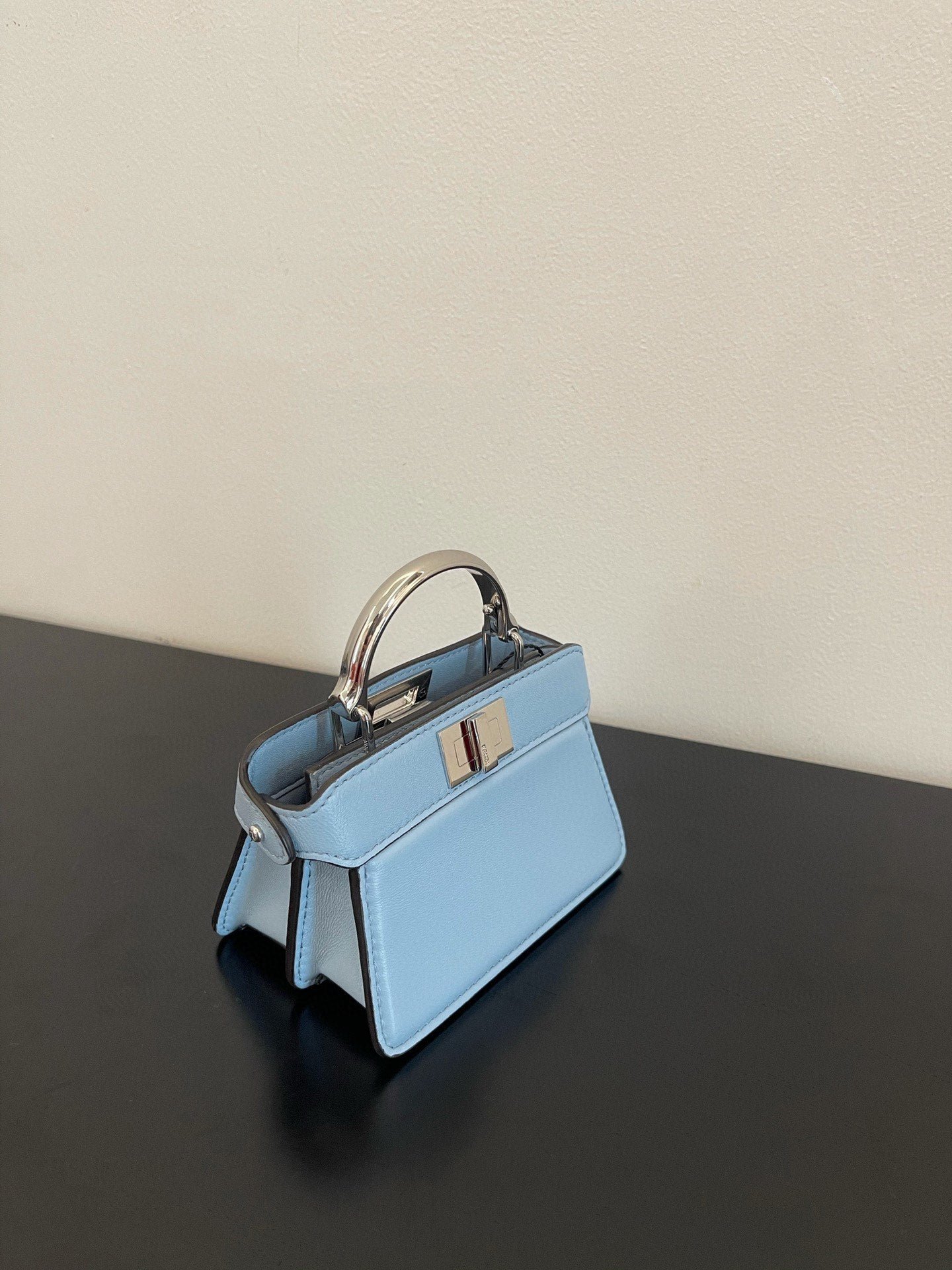 Alternative view of Fendi Peekaboo Iseeu Micro 12 Light Blue Calfskin