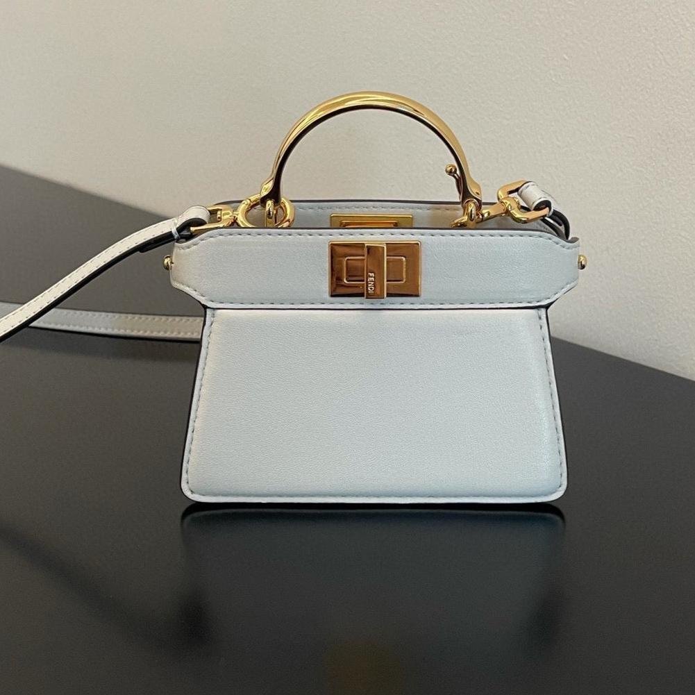 Fendi Peekaboo Iseeu Micro 12 White Calfskin