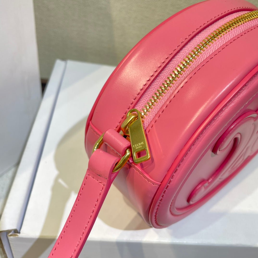 Celine Oval 20 Pink Calfskin Bag - Image 7
