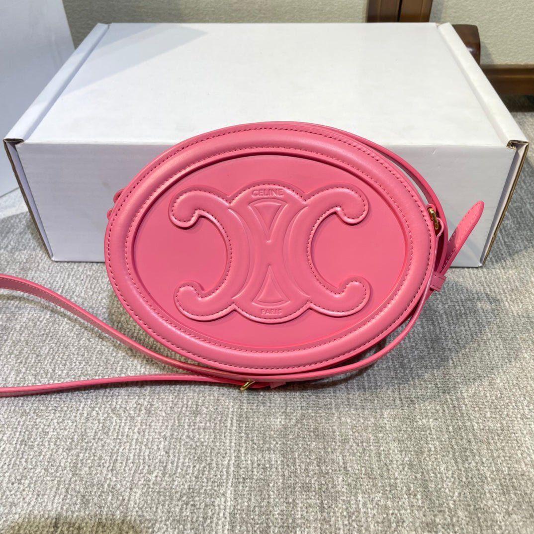 Celine Oval 20 Pink Calfskin Bag - Image 2