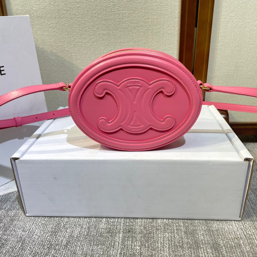Celine Oval 20 Pink Calfskin Bag
