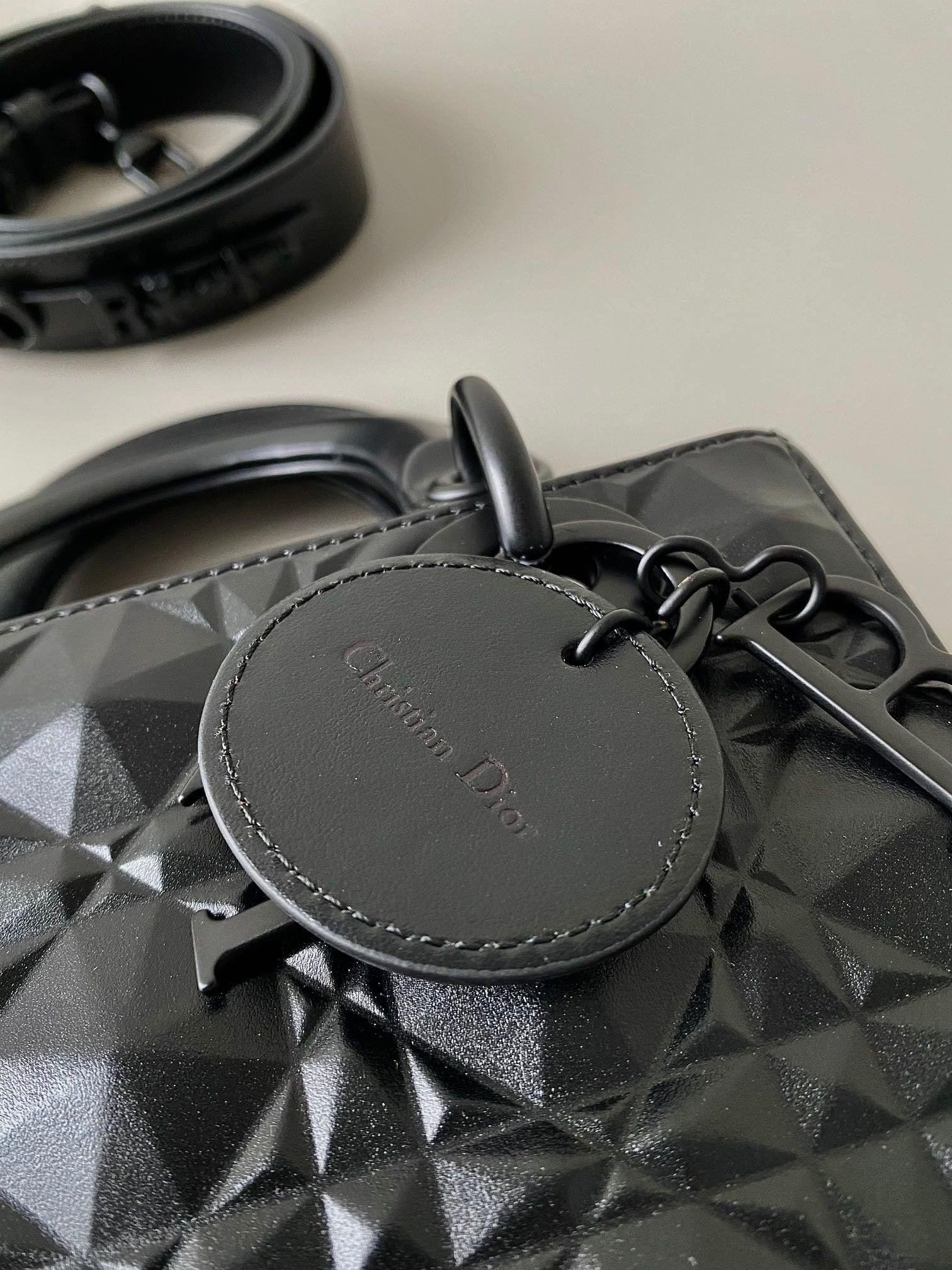 Alternative view of Dior Lady Series All Black Lambskin Top Handle Bag