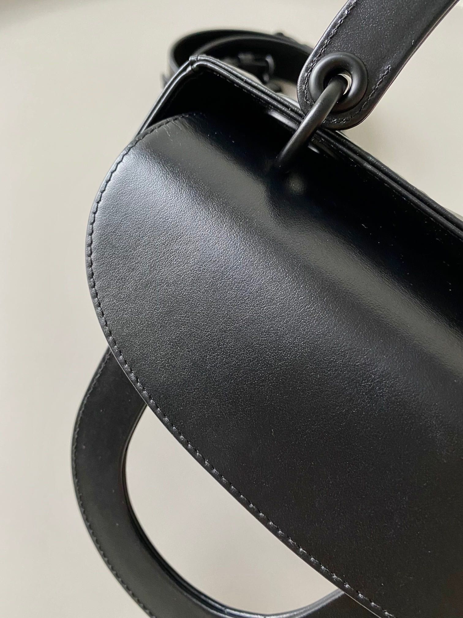Dior Lady Series All Black Lambskin Top Handle Bag - Image 8