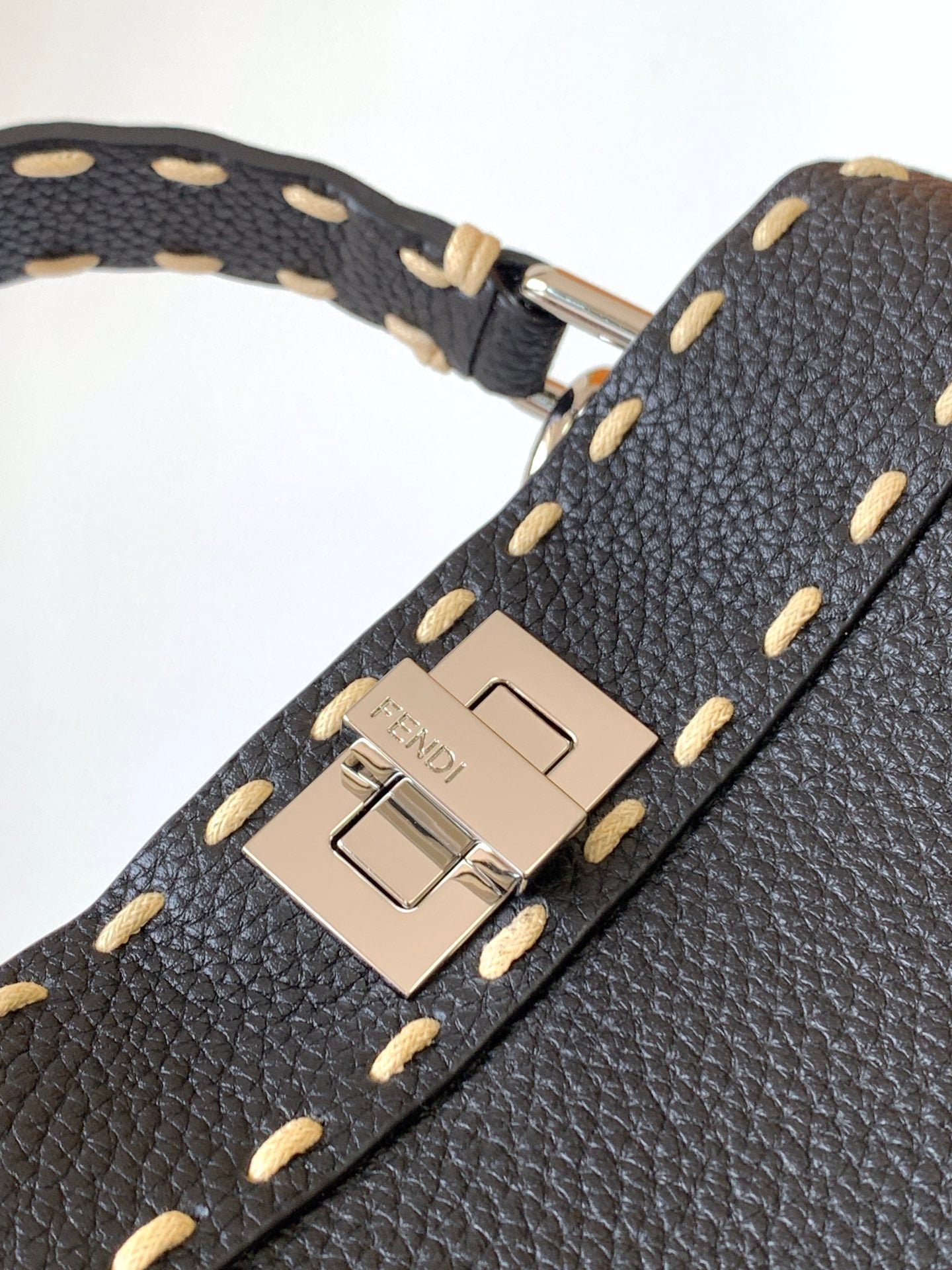 Alternative view of Fendi Peekaboo Mini Selleria 23cm Black Calfskin