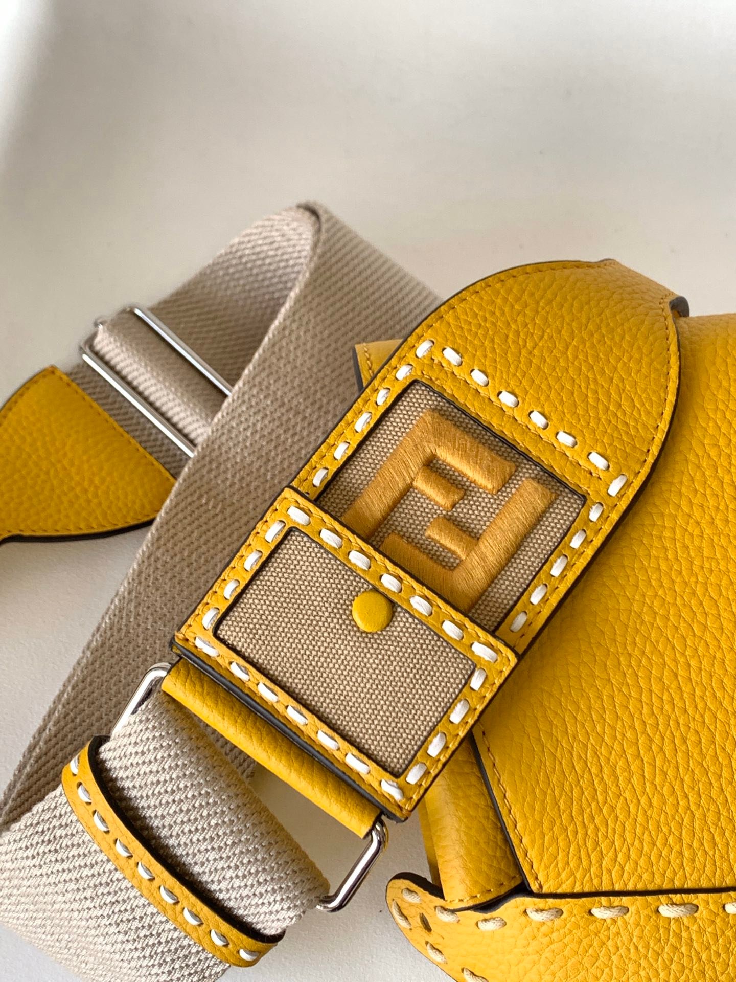 Alternative view of Fendi Peekaboo Mini Selleria 23cm Yellow Calfskin