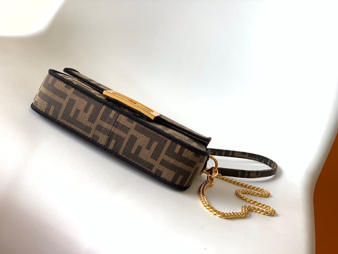Fendi Baguette 20 Brown Jacquard Fabric Bag - Image 5