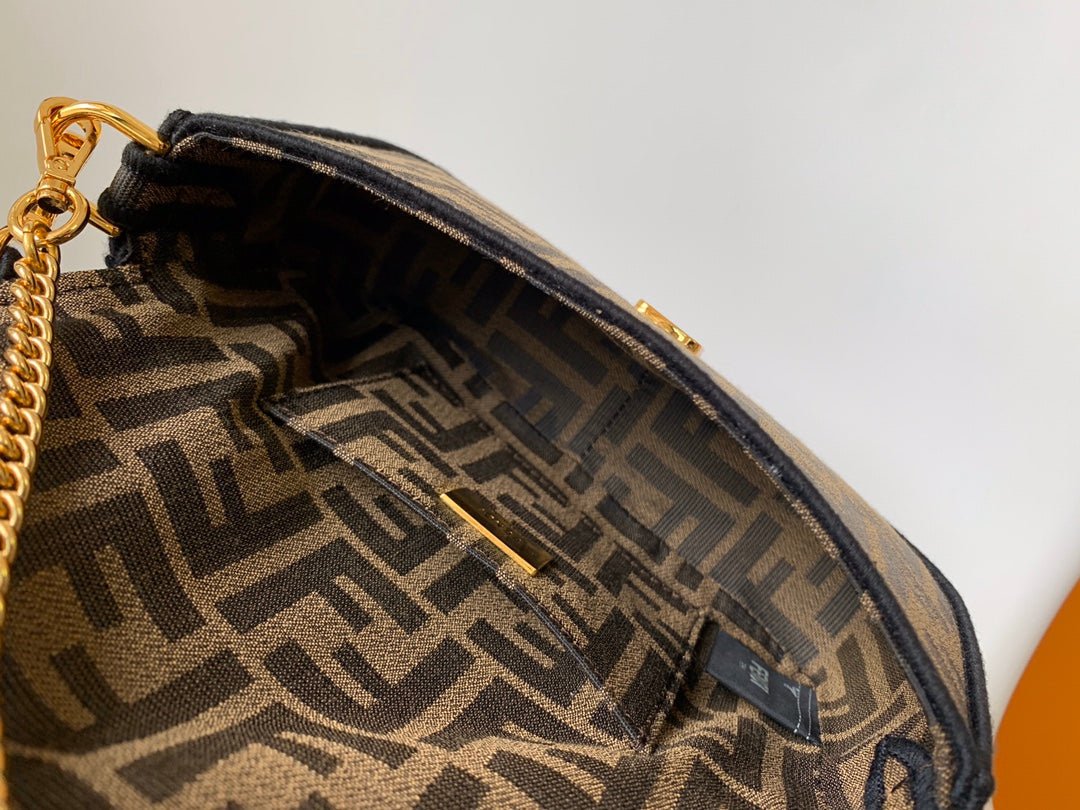 Fendi Baguette 20 Brown Jacquard Fabric Bag - Image 9